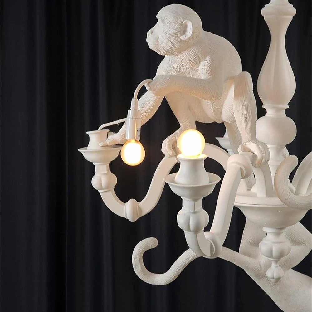 Lustra Chandelier Monkey Black Playful Sculpture - Image 35