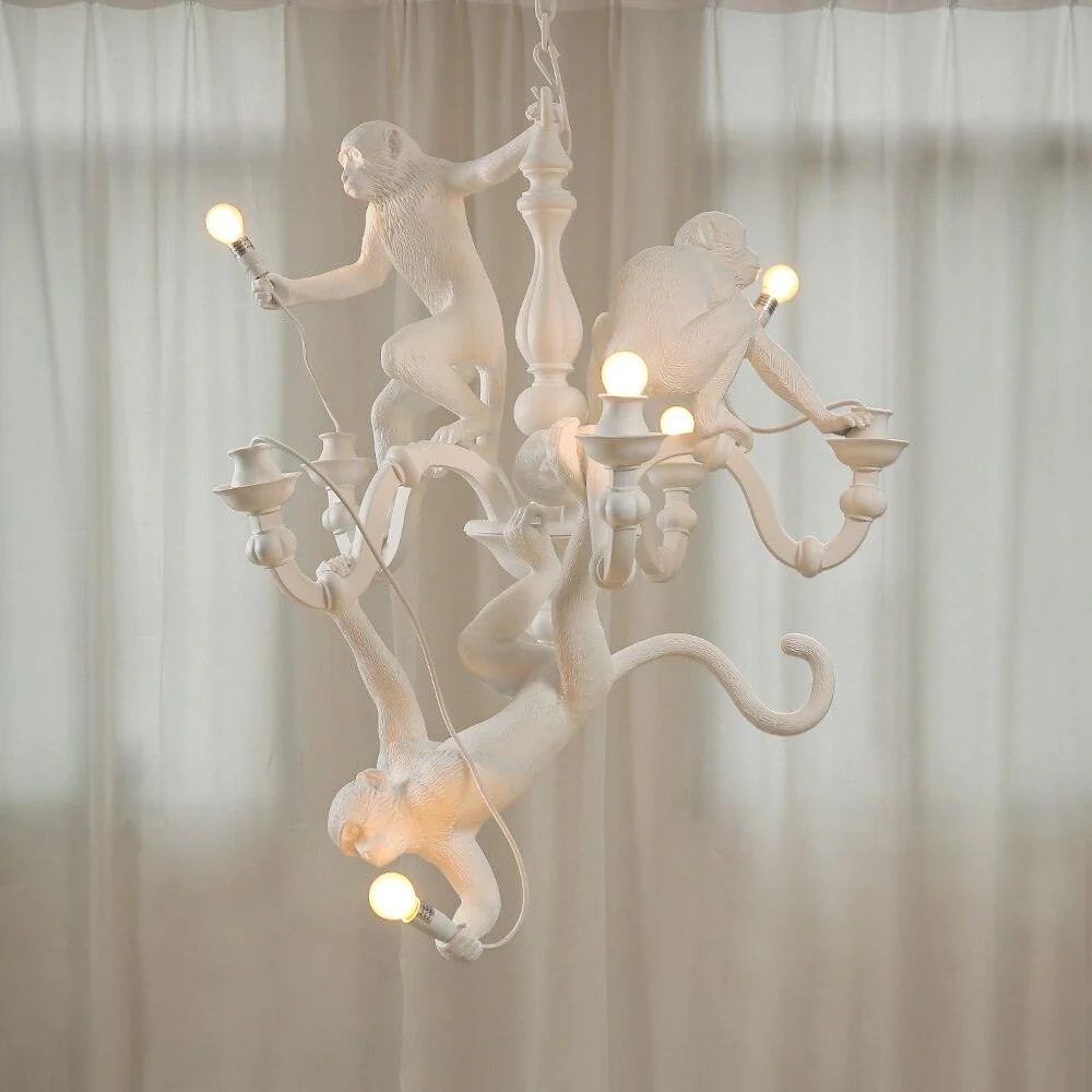Lustra Chandelier Monkey Black Playful Sculpture - Image 6