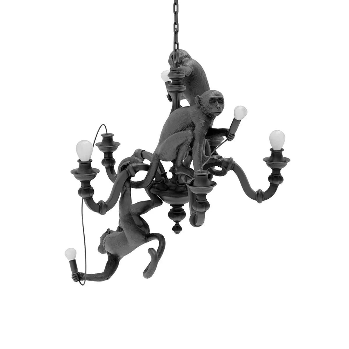 Lustra Chandelier Monkey Black Playful Sculpture - Image 7