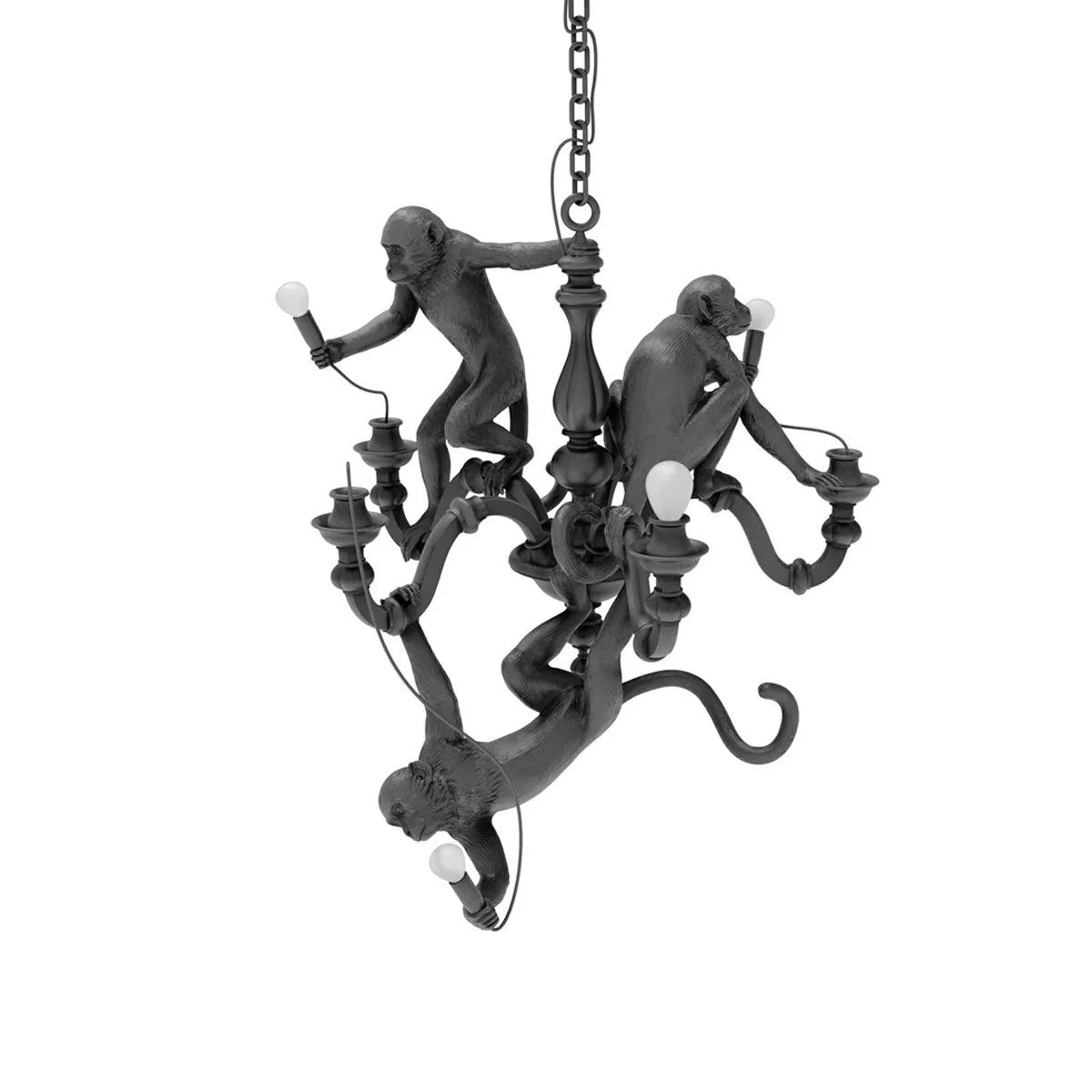 Lustra Chandelier Monkey Black Playful Sculpture - Image 8