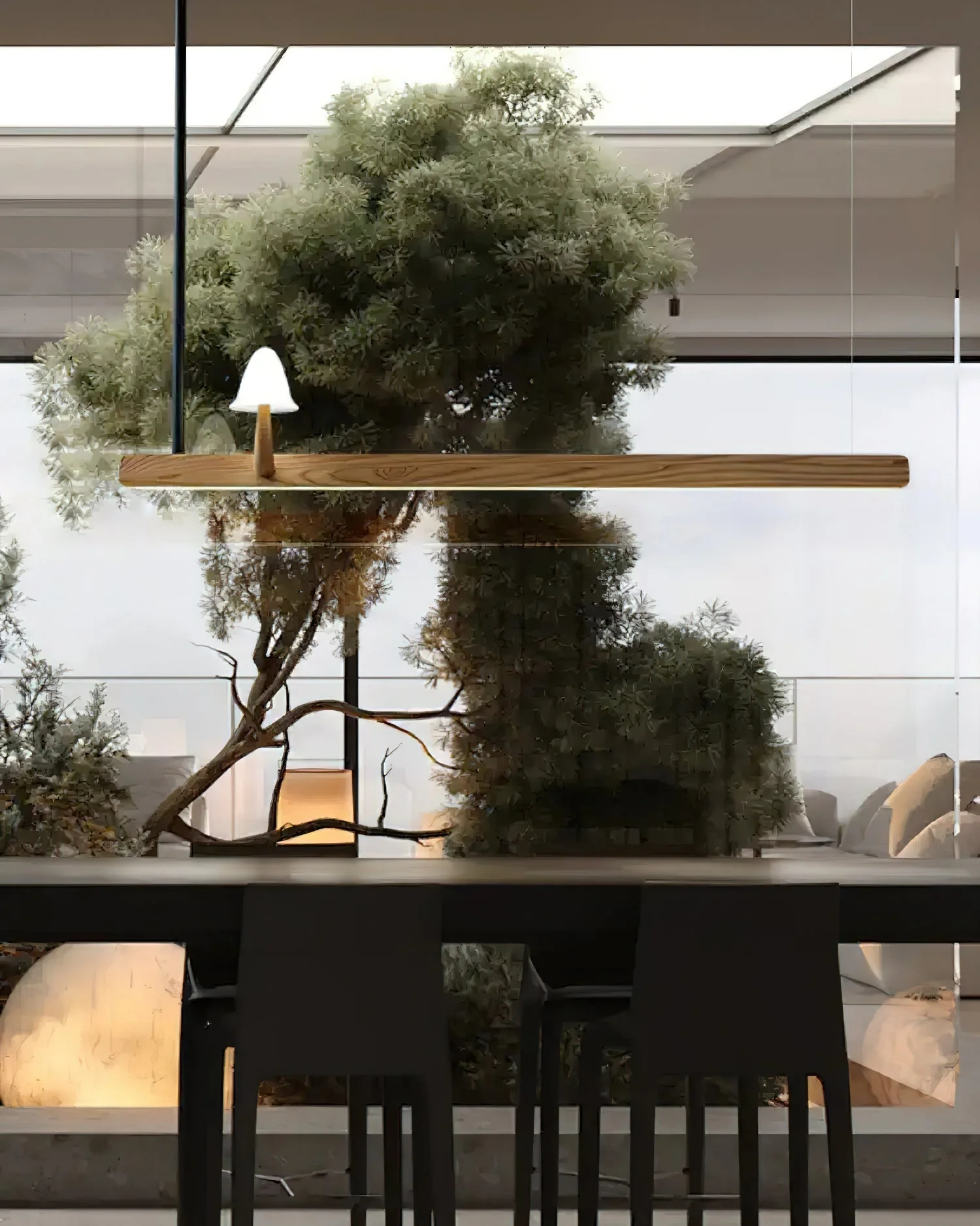 Lustra Chandelier Mushroom Wooden Minimalist Modern - Image 10