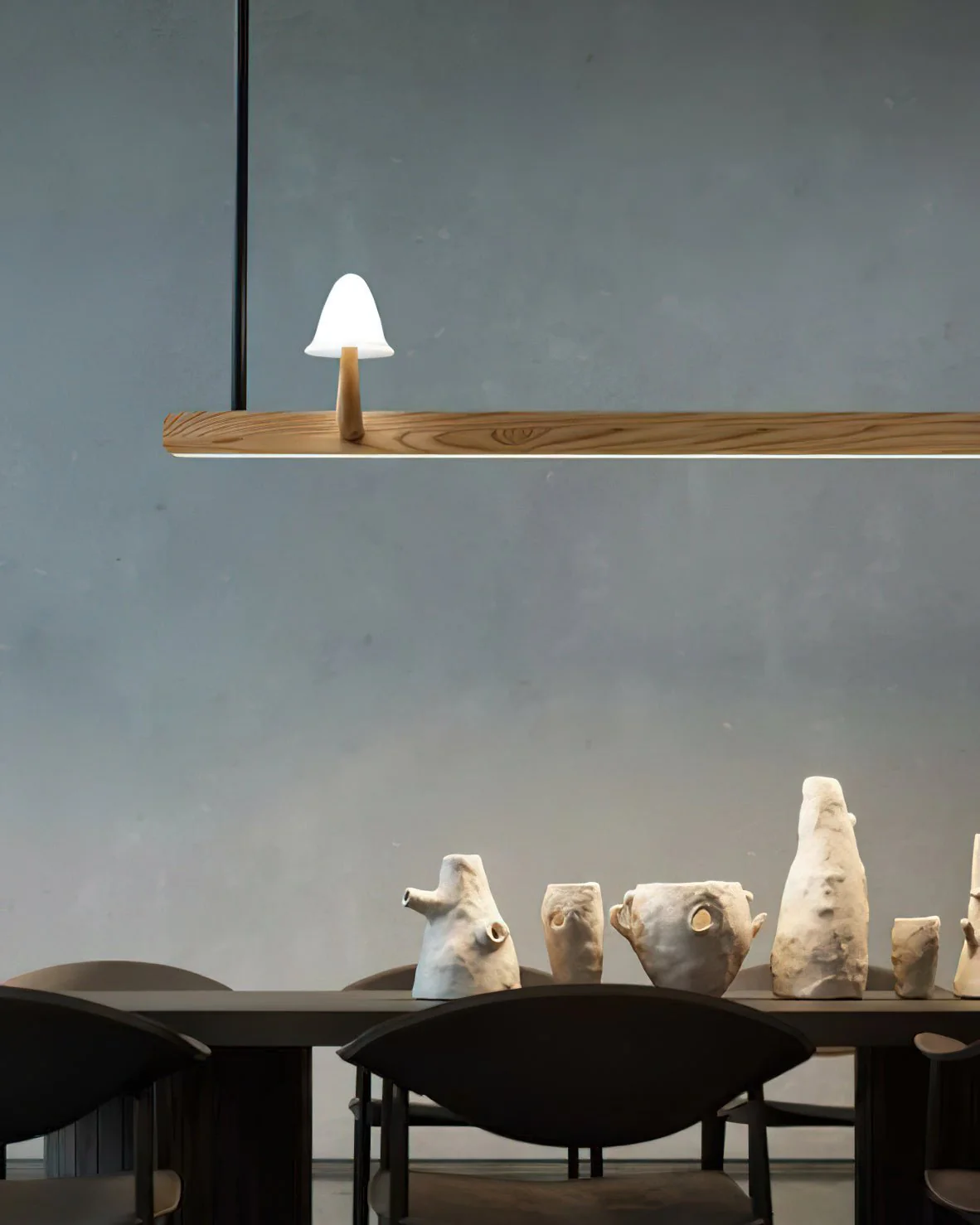 Lustra Chandelier Mushroom Wooden Minimalist Modern - Image 16