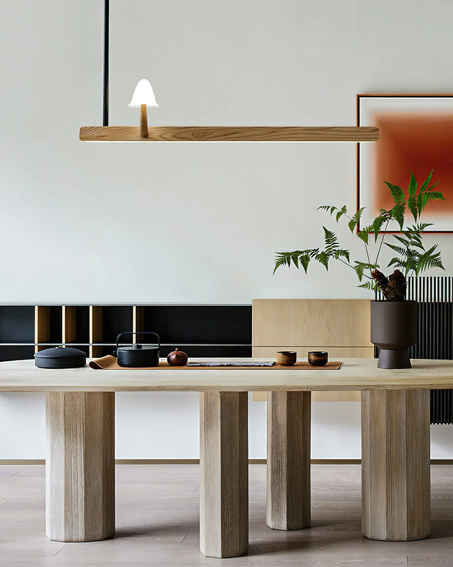 Lustra Chandelier Mushroom Wooden Minimalist Modern - Image 18