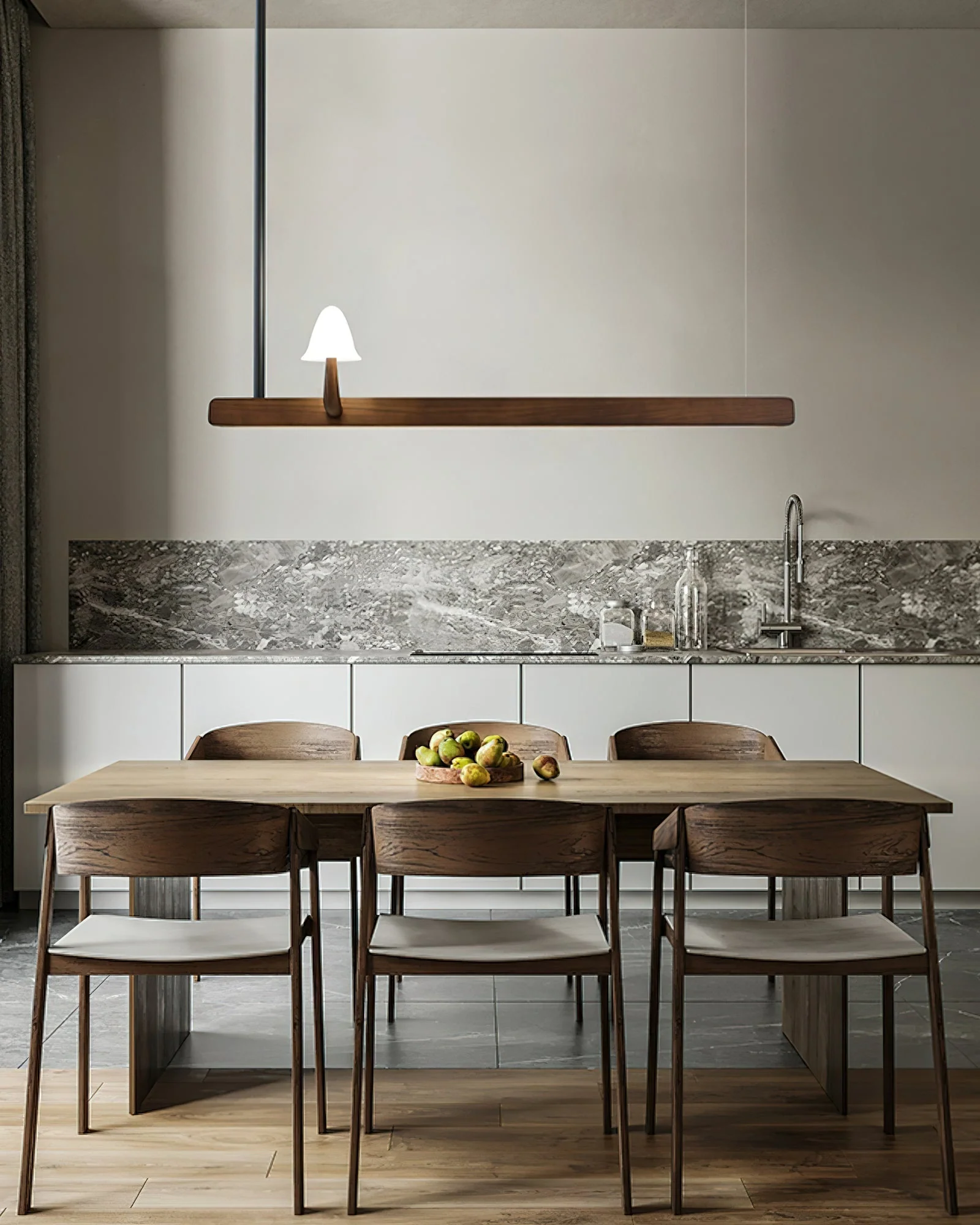 Lustra Chandelier Mushroom Wooden Minimalist Modern - Image 19