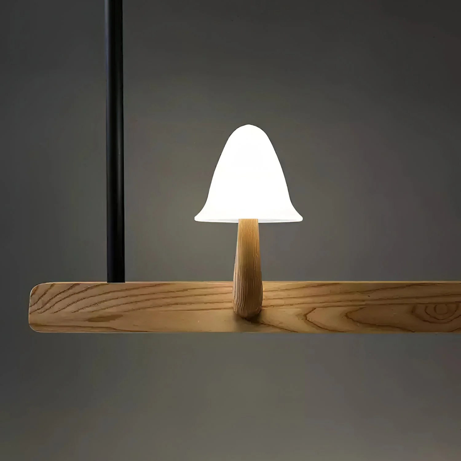 Lustra Chandelier Mushroom Wooden Minimalist Modern - Image 6