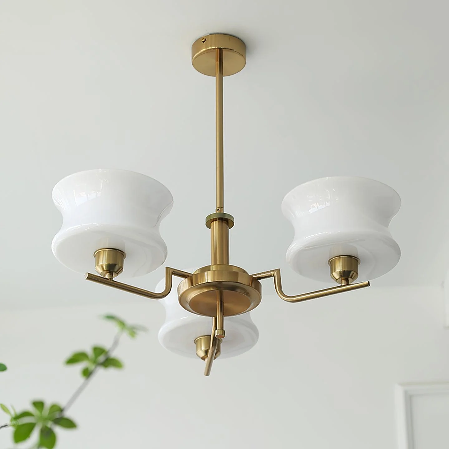 Lustra Chandelier Natural Gold Vintage Glass - Image 10