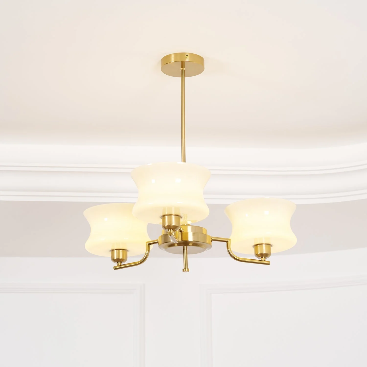 Lustra Chandelier Natural Gold Vintage Glass - Image 12