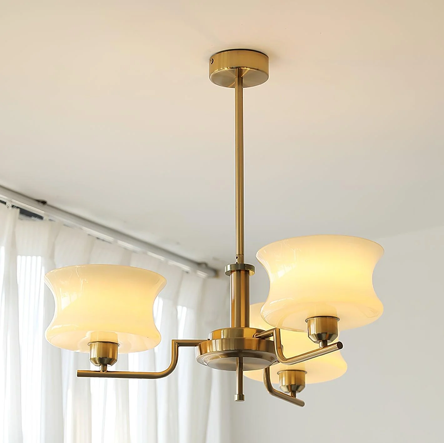 Lustra Chandelier Natural Gold Vintage Glass - Image 14