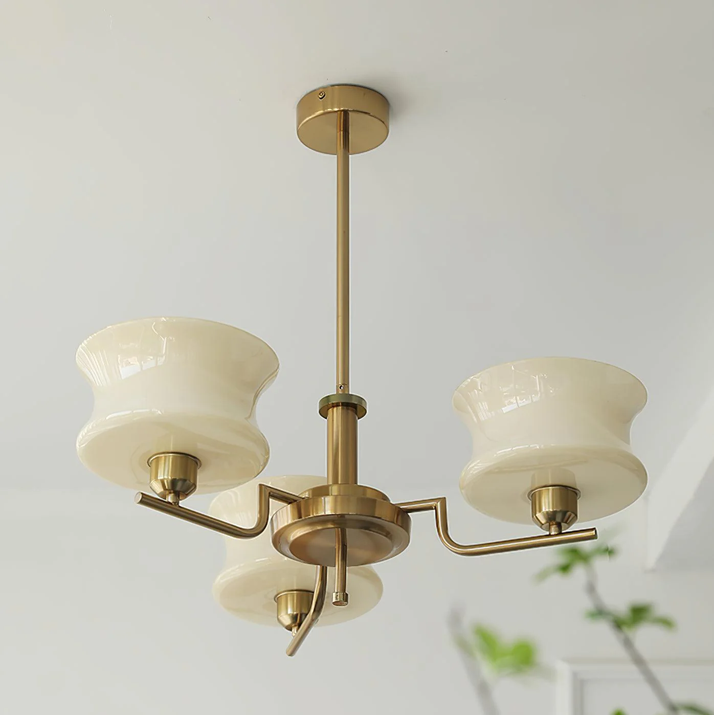 Lustra Chandelier Natural Gold Vintage Glass - Image 15