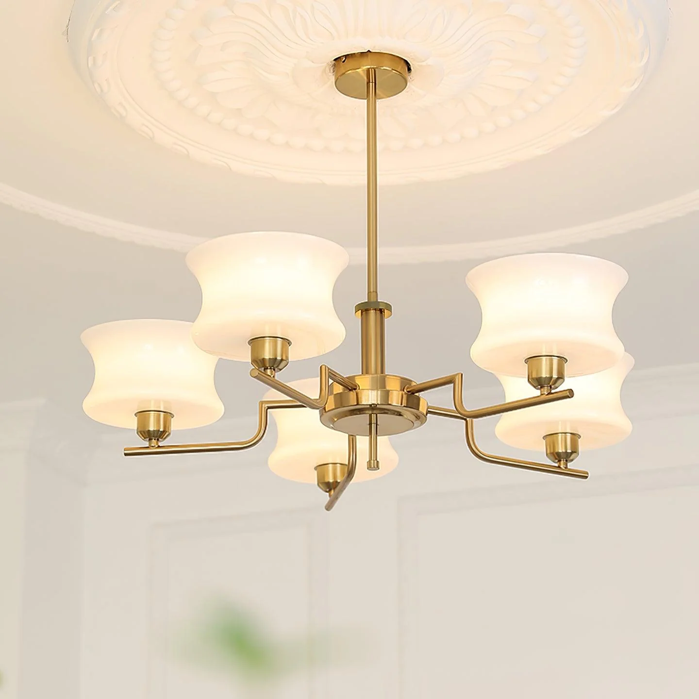 Lustra Chandelier Natural Gold Vintage Glass - Image 16