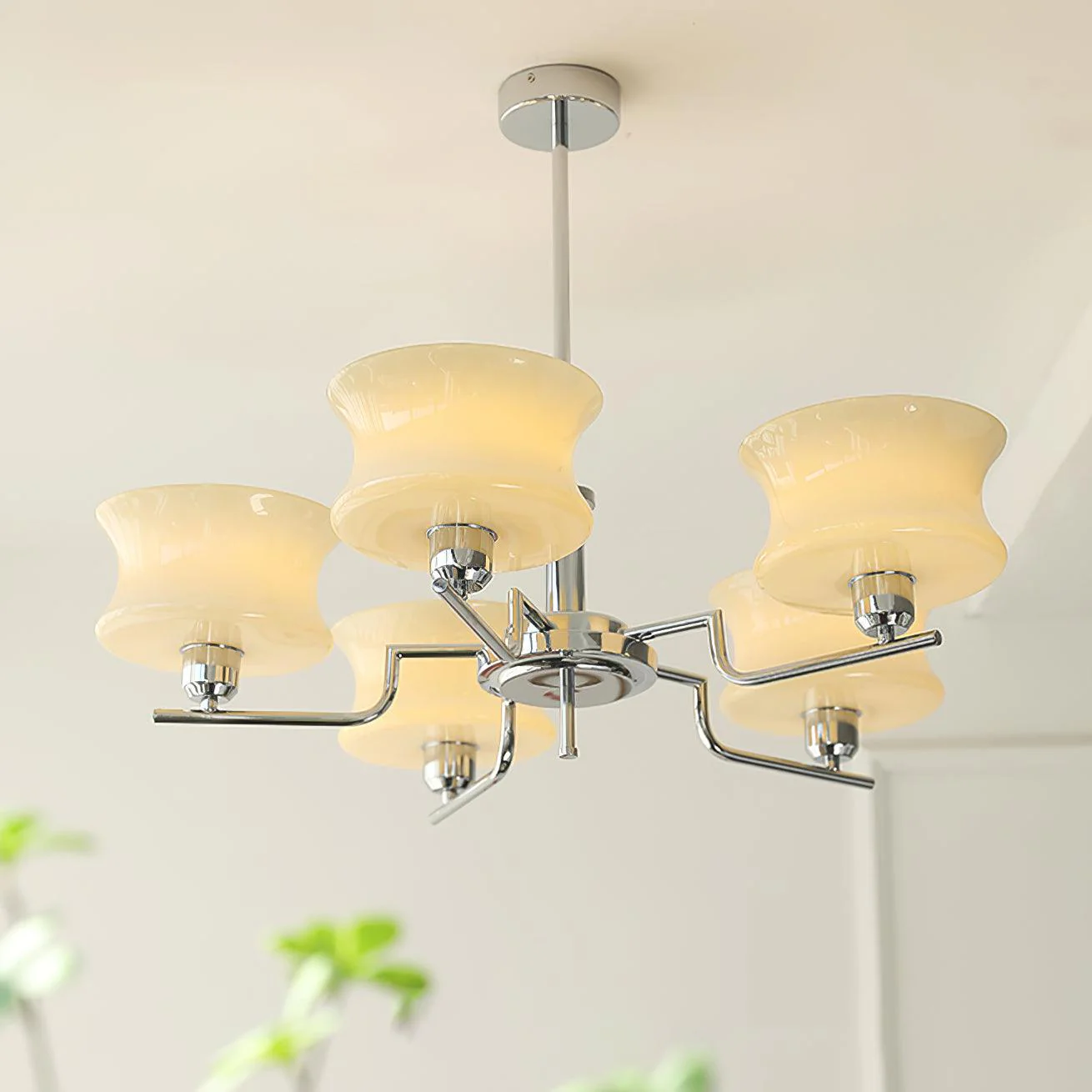Lustra Chandelier Natural Gold Vintage Glass - Image 18
