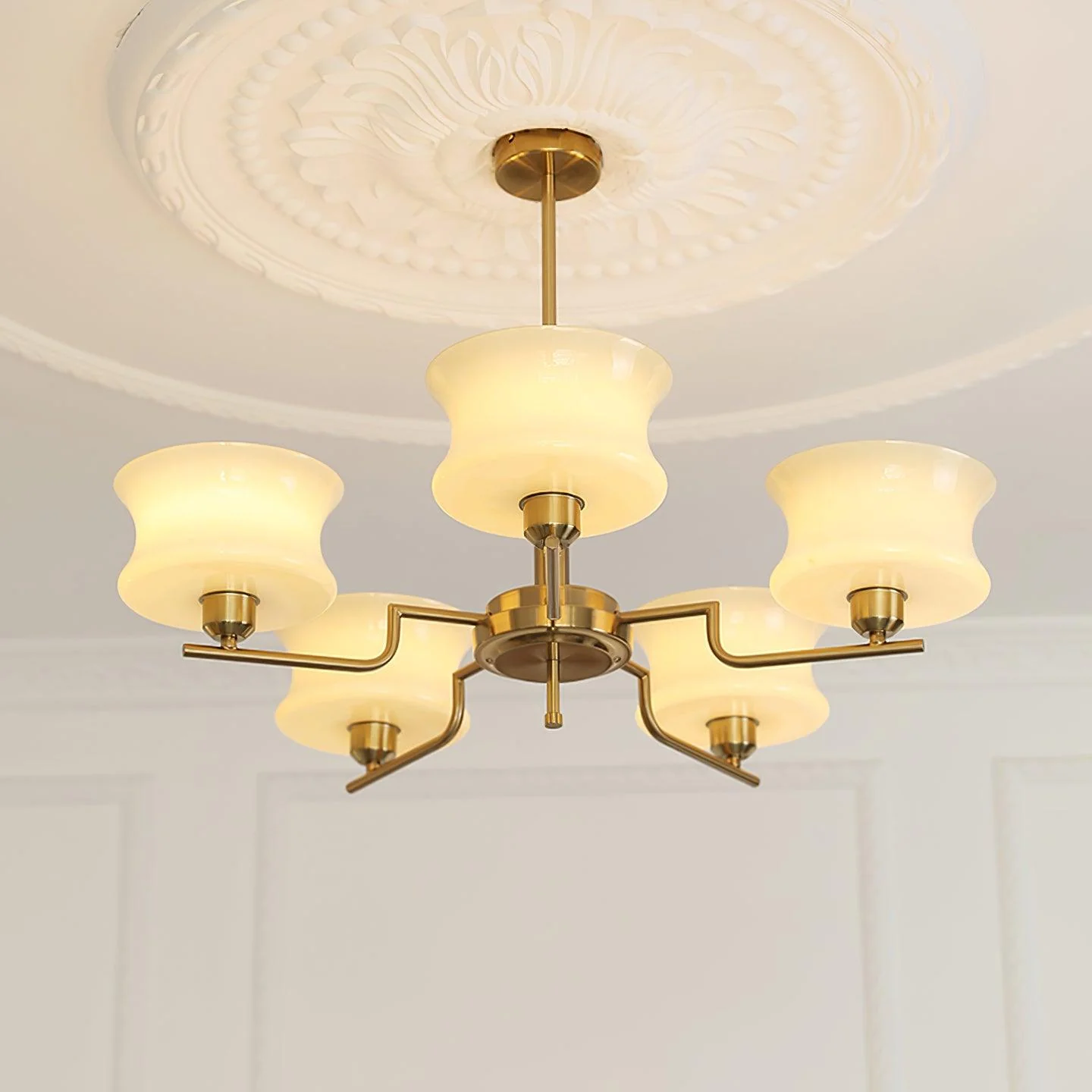 Lustra Chandelier Natural Gold Vintage Glass - Image 21