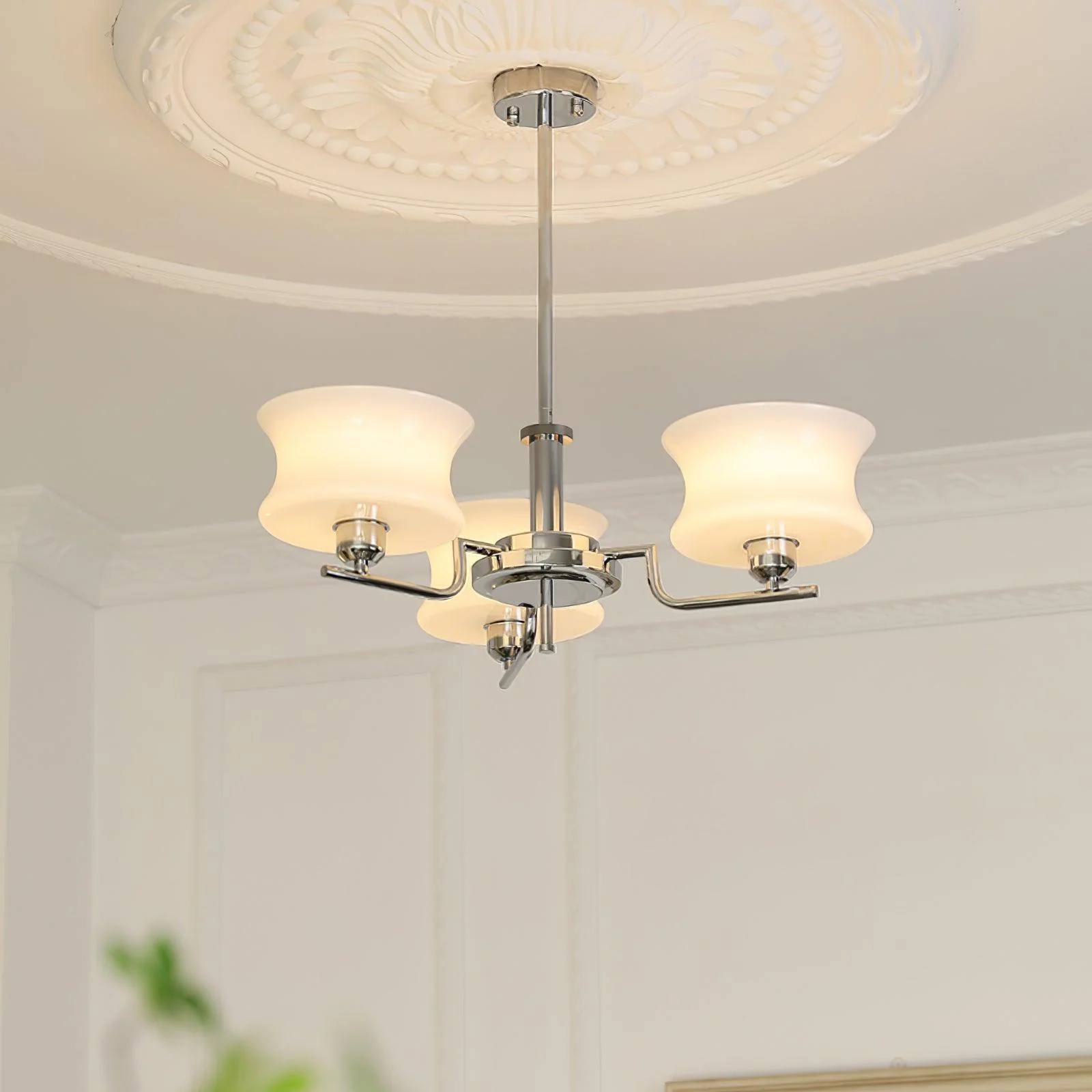 Lustra Chandelier Natural Gold Vintage Glass - Image 23