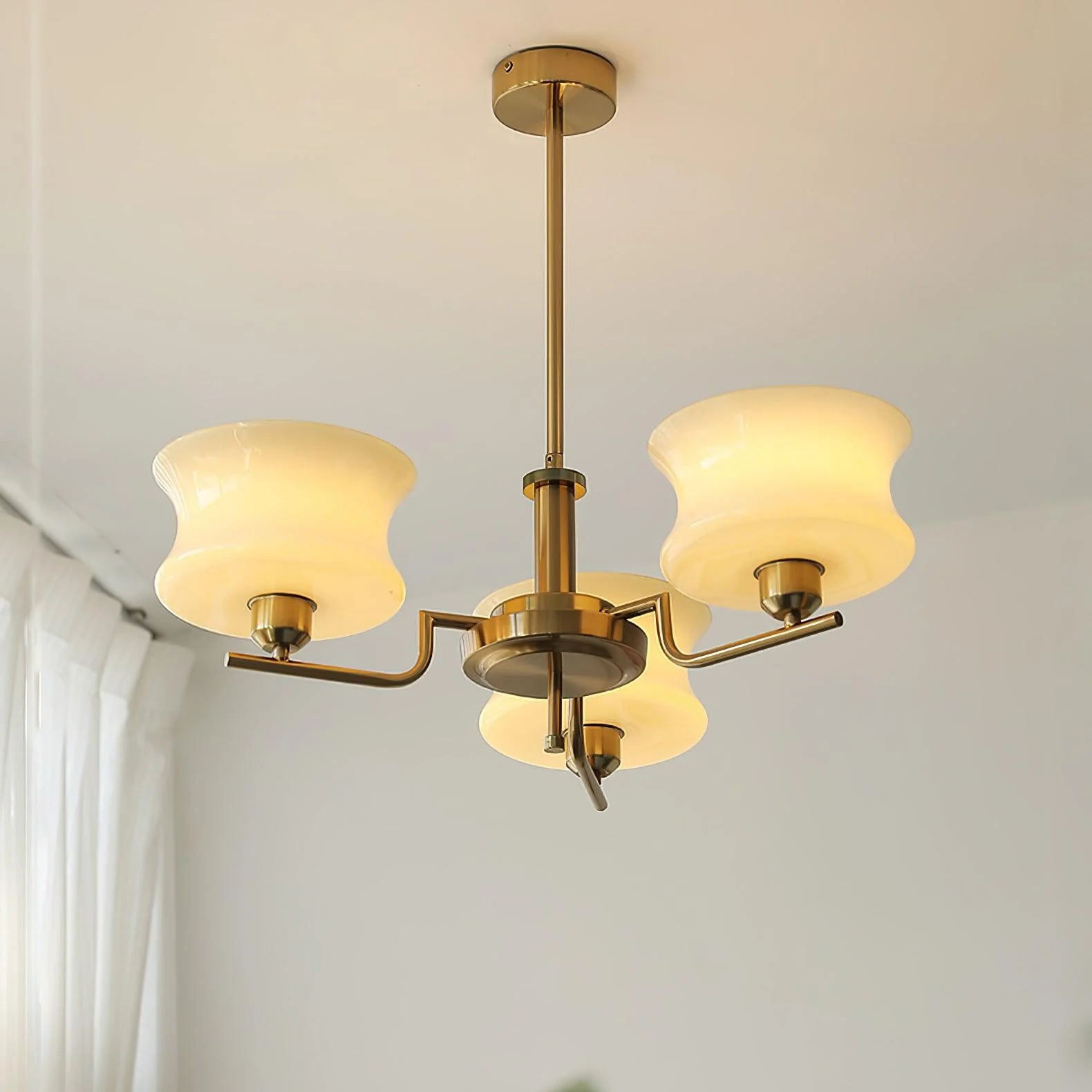Lustra Chandelier Natural Gold Vintage Glass - Image 25