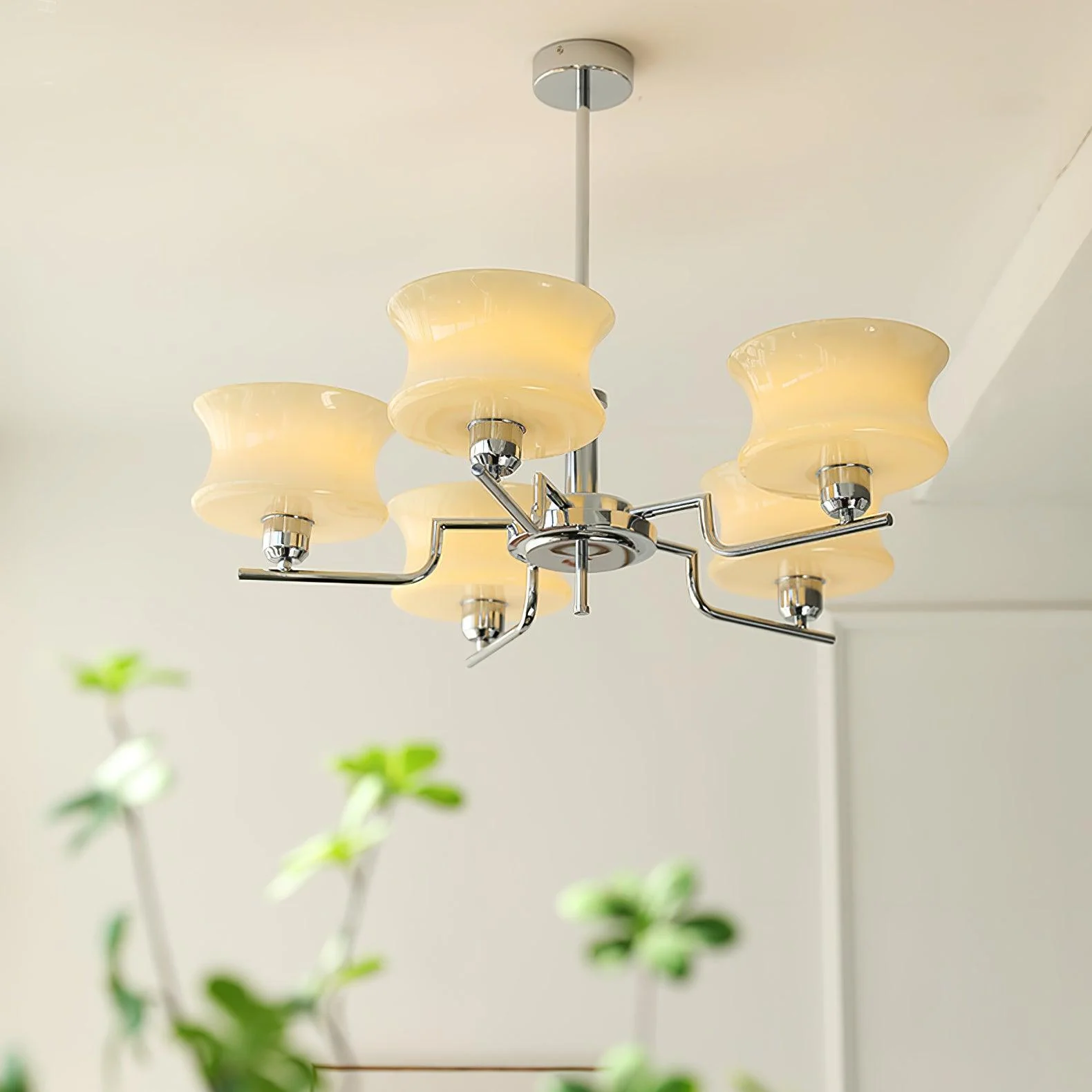 Lustra Chandelier Natural Gold Vintage Glass - Image 26