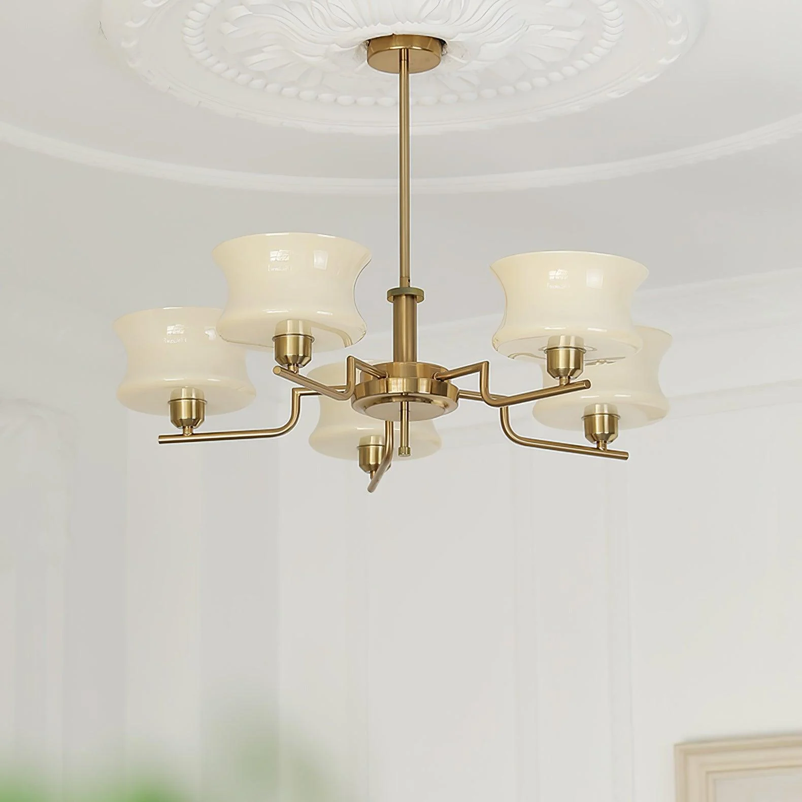Lustra Chandelier Natural Gold Vintage Glass - Image 29