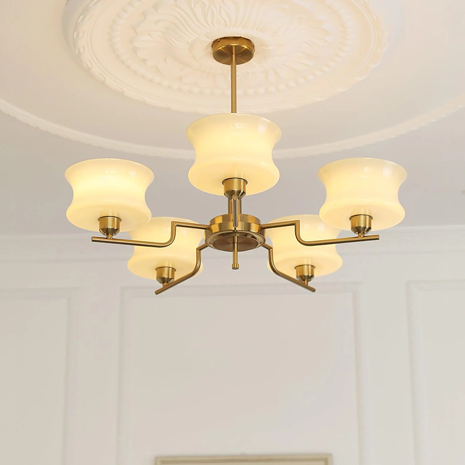 Lustra Chandelier Natural Gold Vintage Glass - Image 30