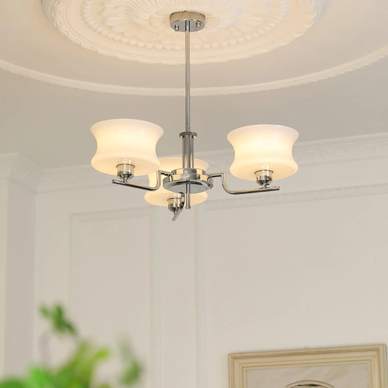 Lustra Chandelier Natural Gold Vintage Glass - Image 34