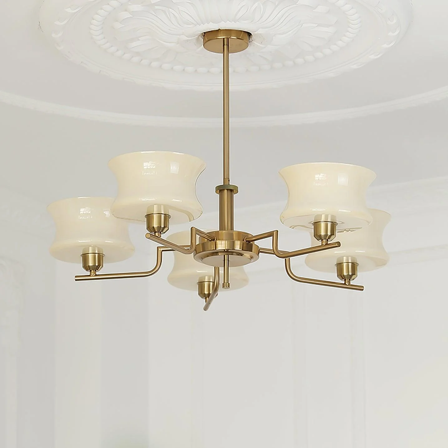 Lustra Chandelier Natural Gold Vintage Glass - Image 38