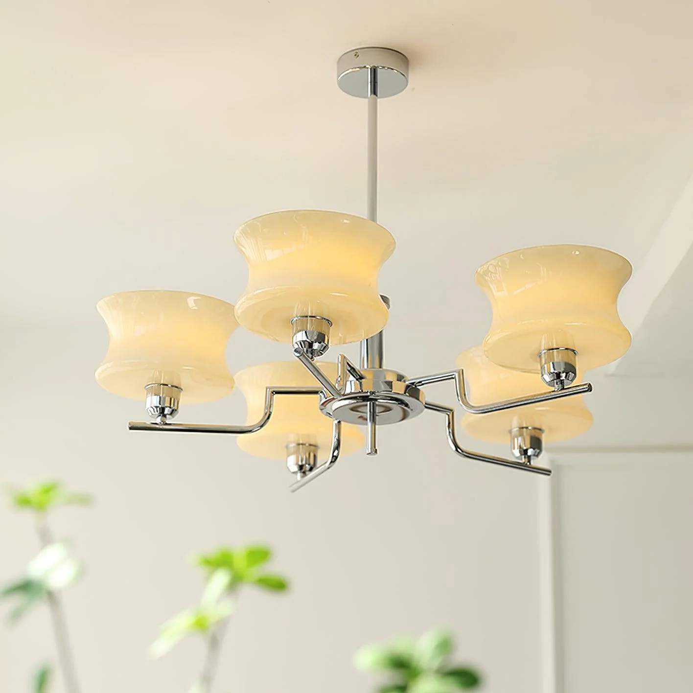 Lustra Chandelier Natural Gold Vintage Glass - Image 39
