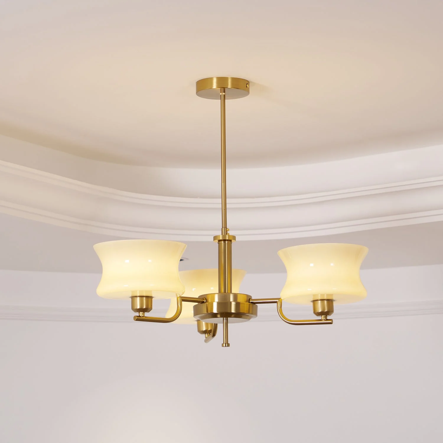 Lustra Chandelier Natural Gold Vintage Glass - Image 40