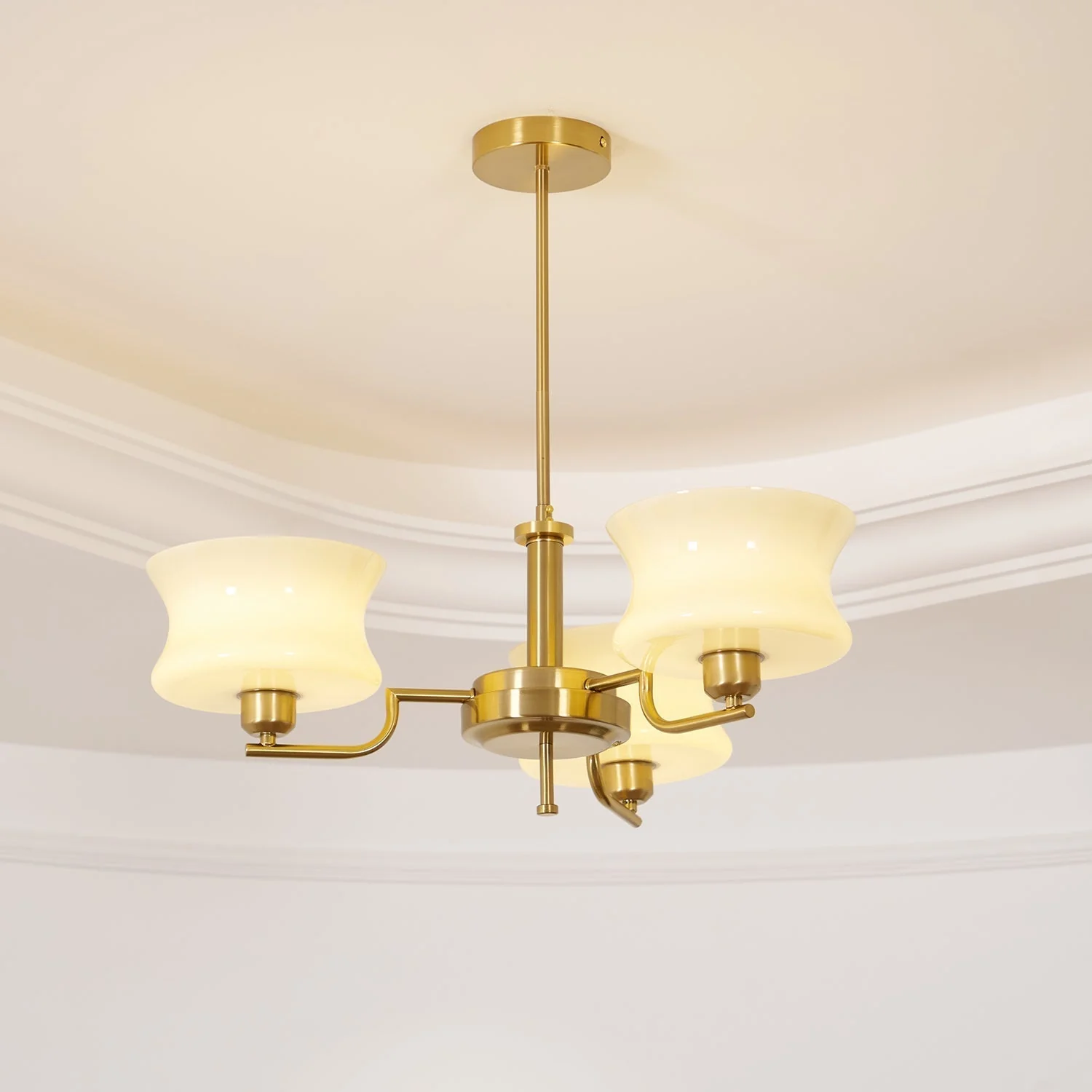 Lustra Chandelier Natural Gold Vintage Glass - Image 41