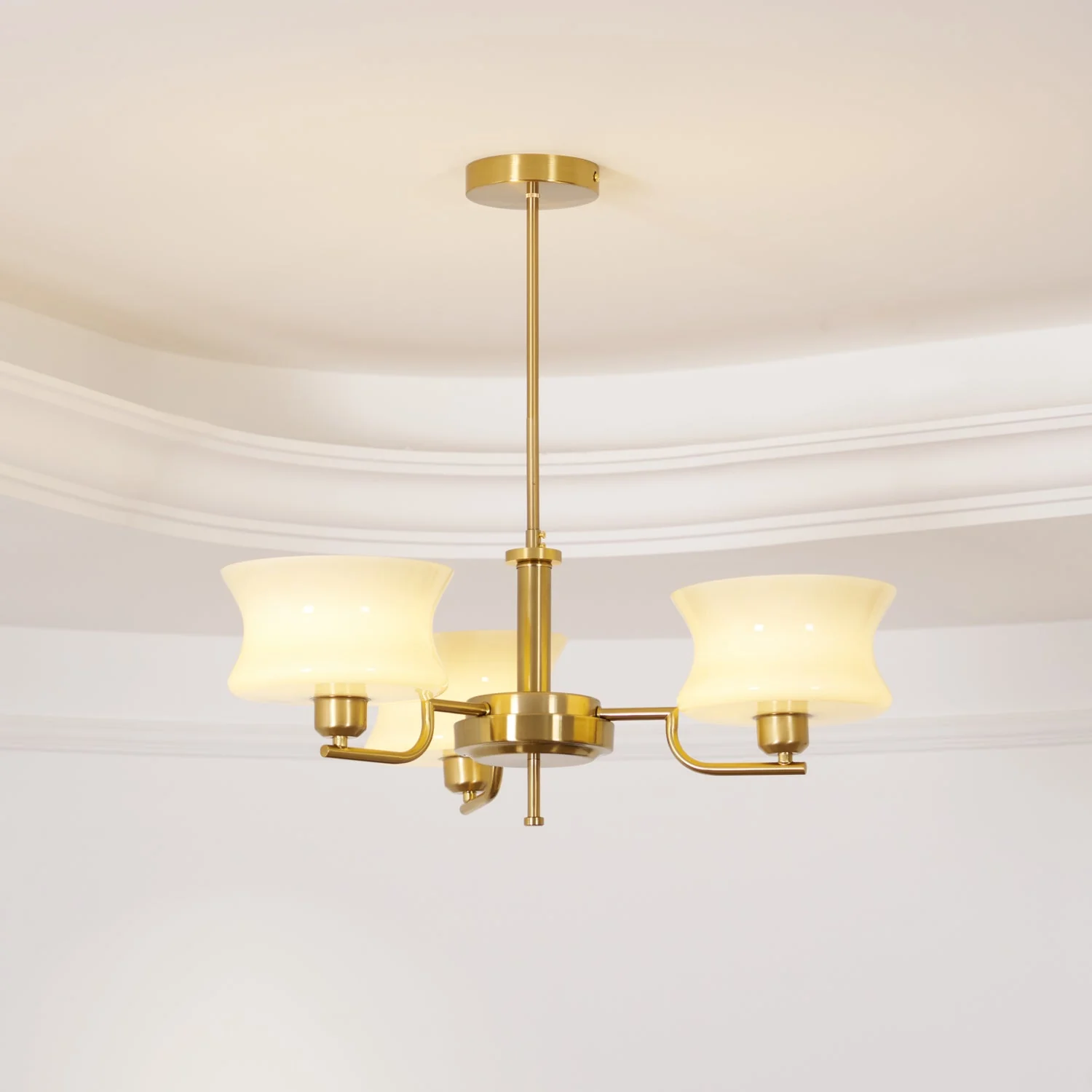 Lustra Chandelier Natural Gold Vintage Glass - Image 43