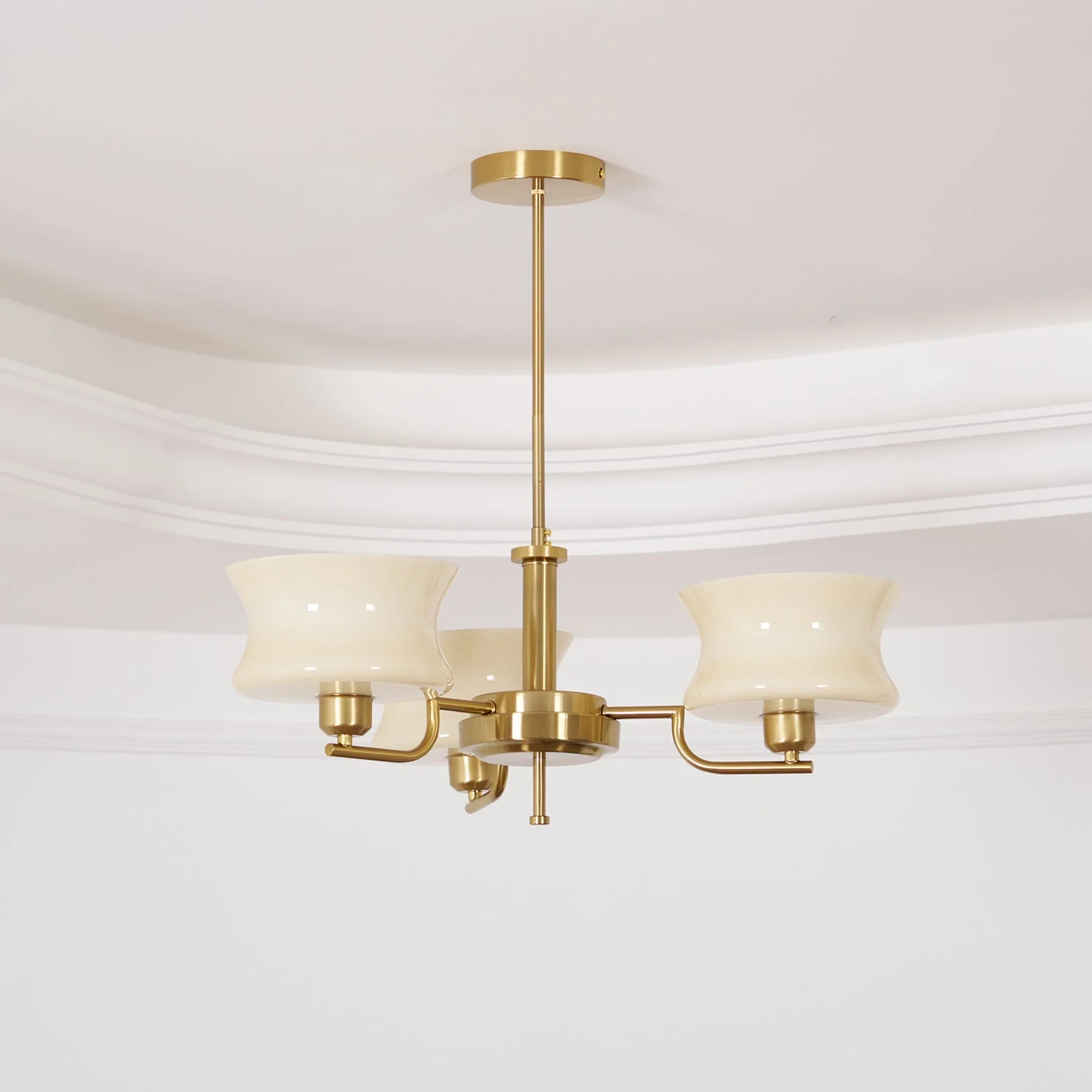 Lustra Chandelier Natural Gold Vintage Glass - Image 44