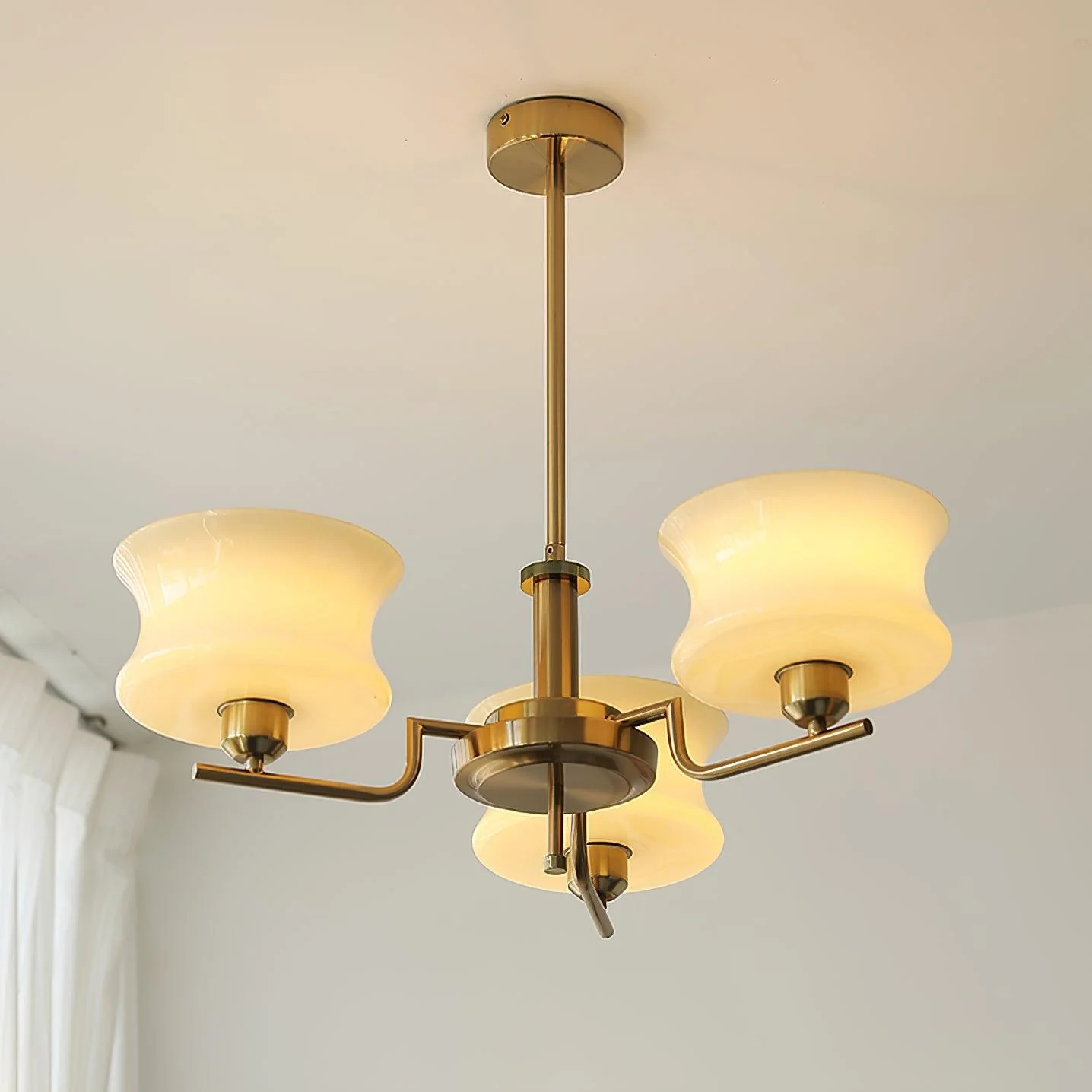 Lustra Chandelier Natural Gold Vintage Glass - Image 45