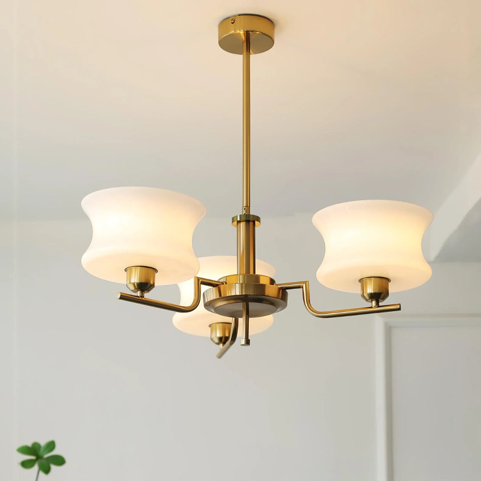 Lustra Chandelier Natural Gold Vintage Glass - Image 46