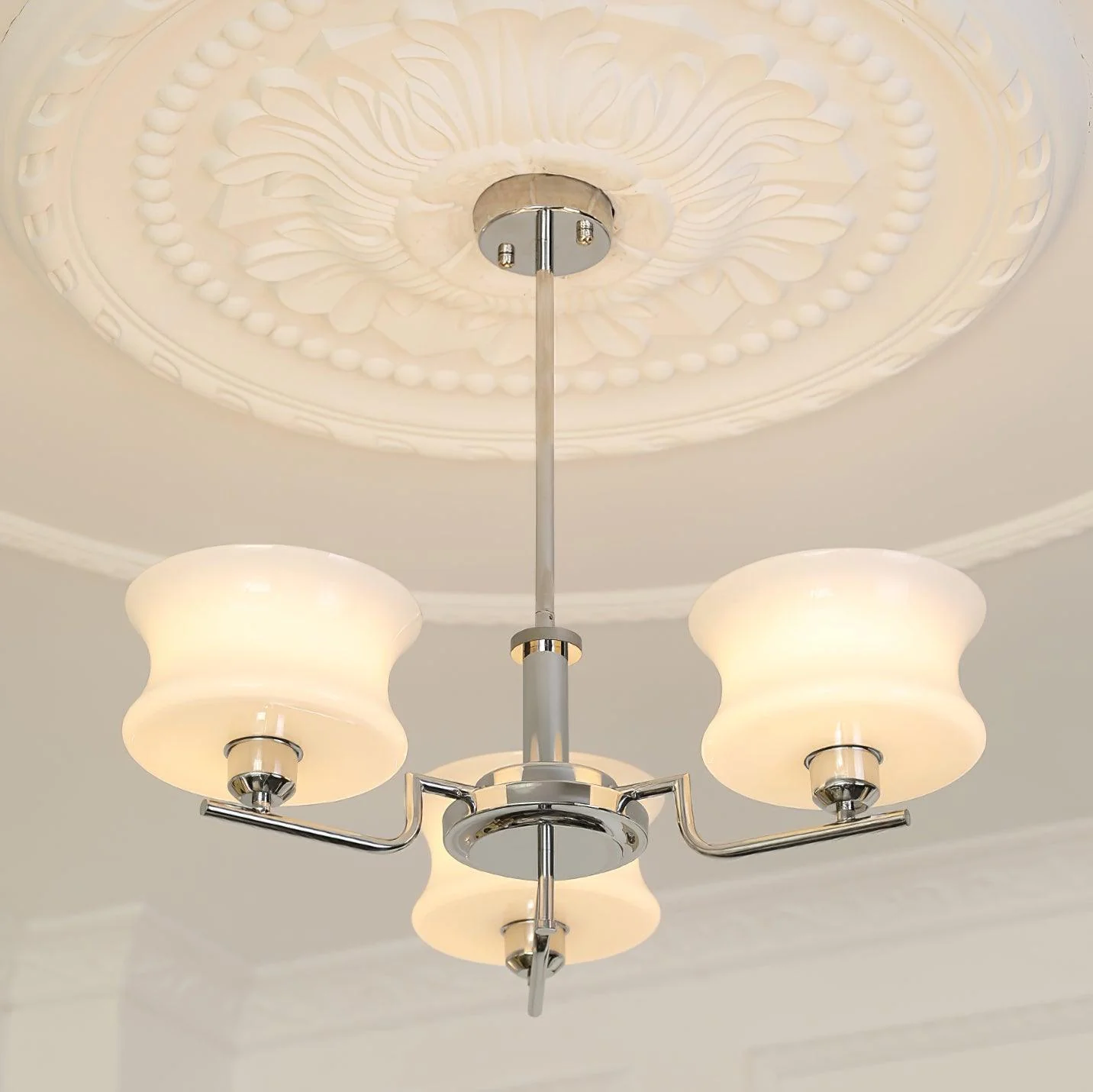 Lustra Chandelier Natural Gold Vintage Glass - Image 47