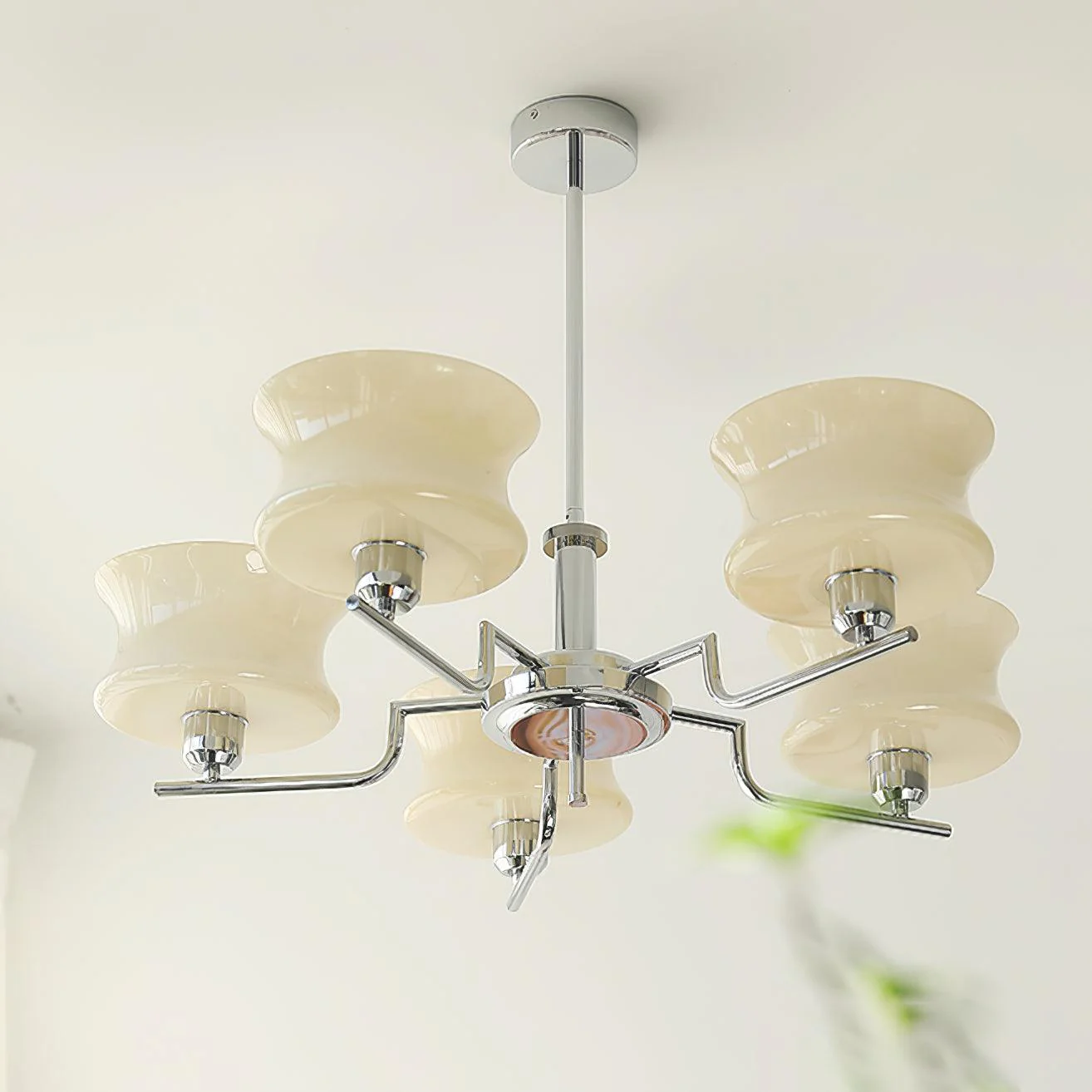 Lustra Chandelier Natural Gold Vintage Glass - Image 48
