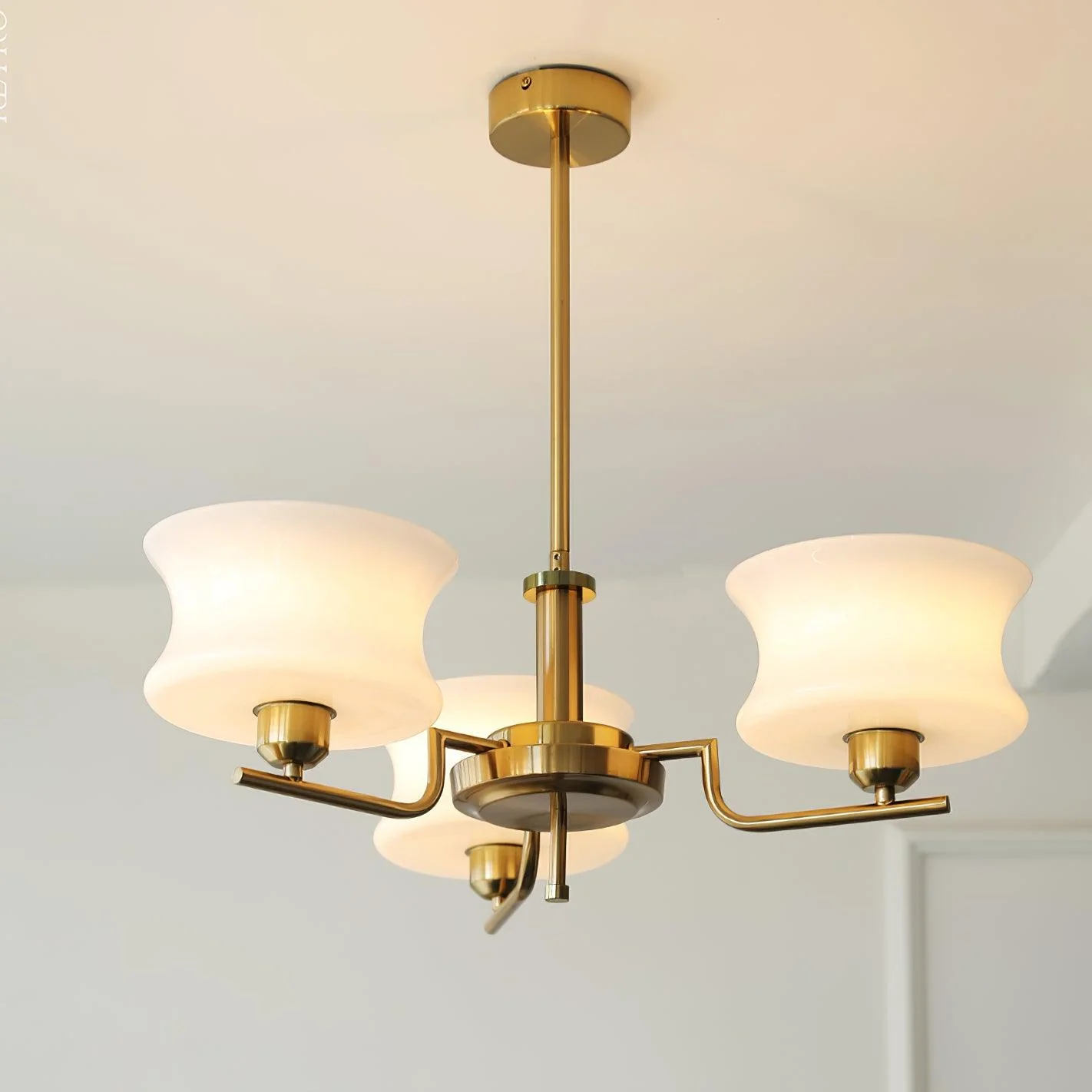 Lustra Chandelier Natural Gold Vintage Glass - Image 49