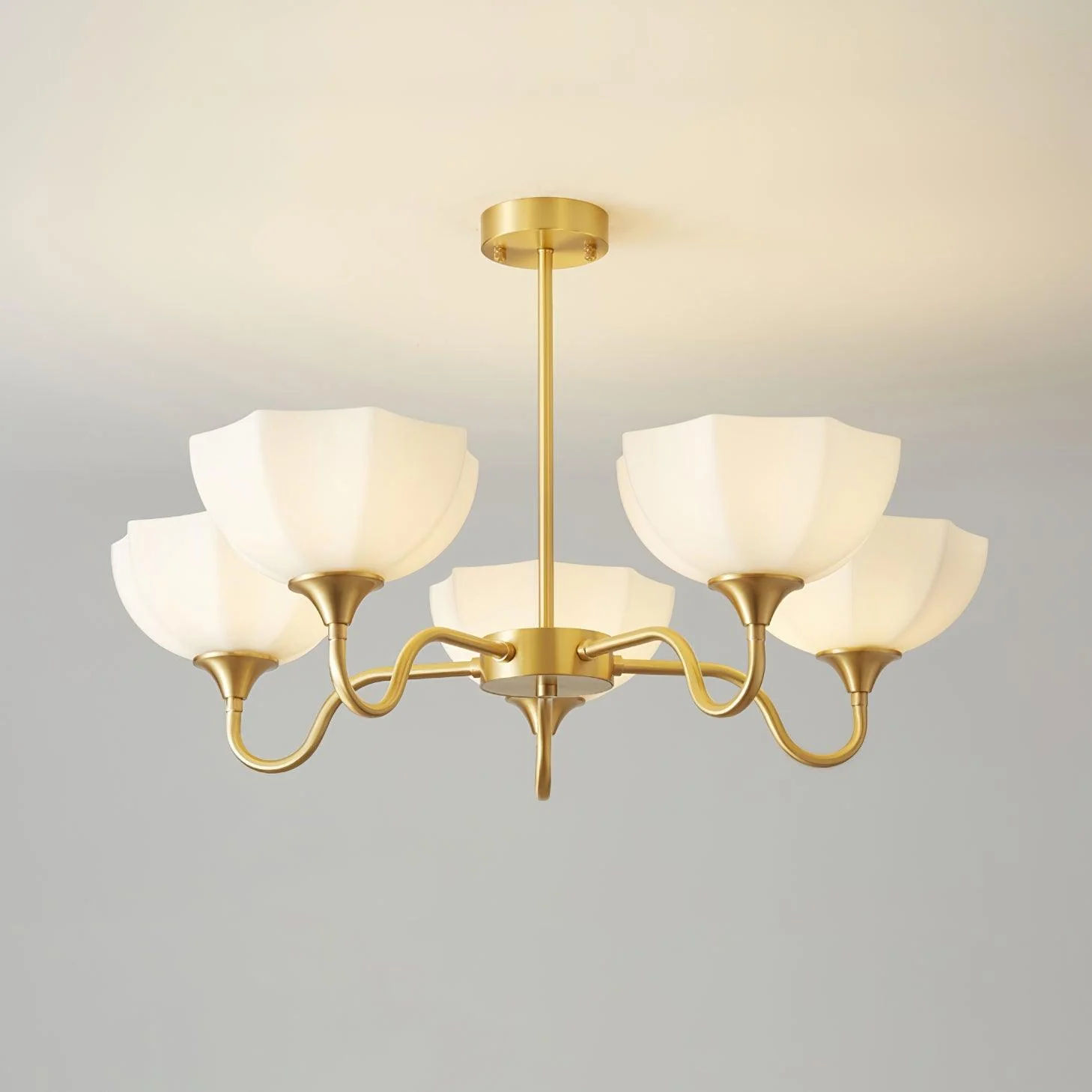 Lustra Chandelier Octagonal Glass Bowl Copper French - Image 38