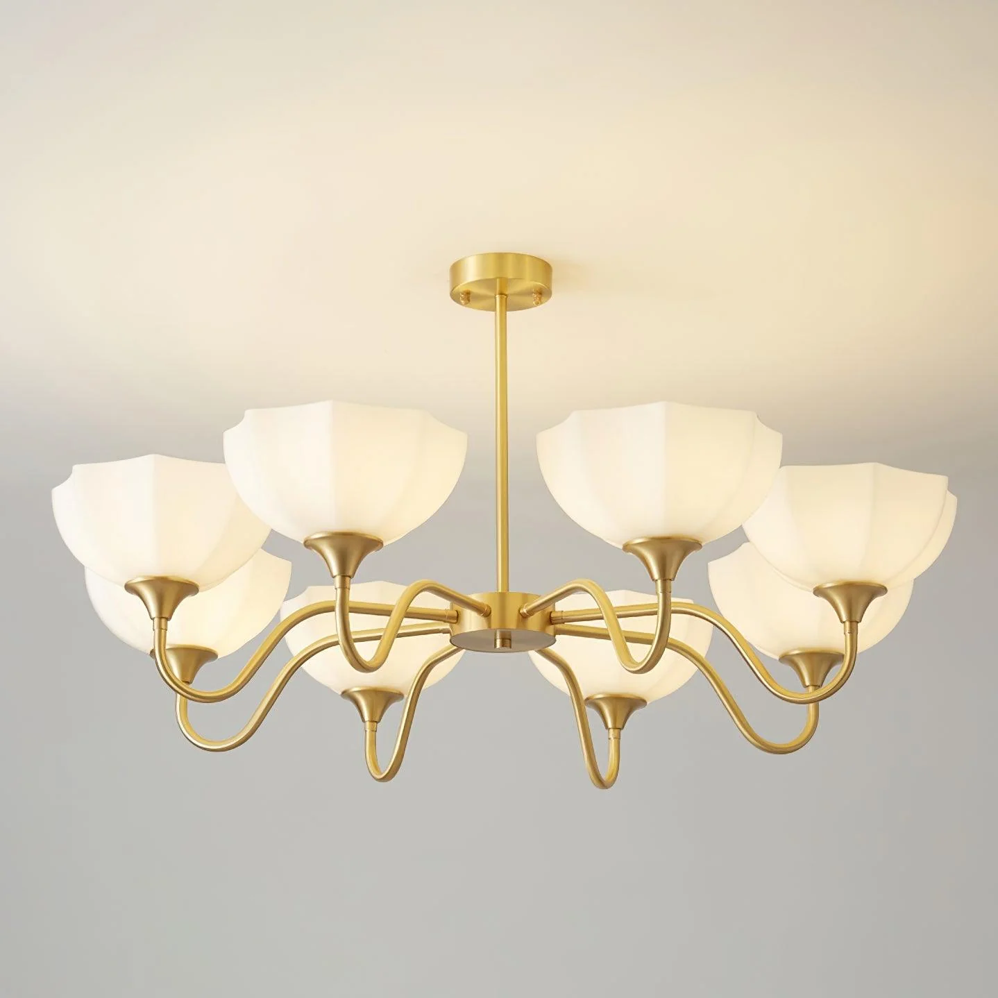 Lustra Chandelier Octagonal Glass Bowl Copper French - Image 41