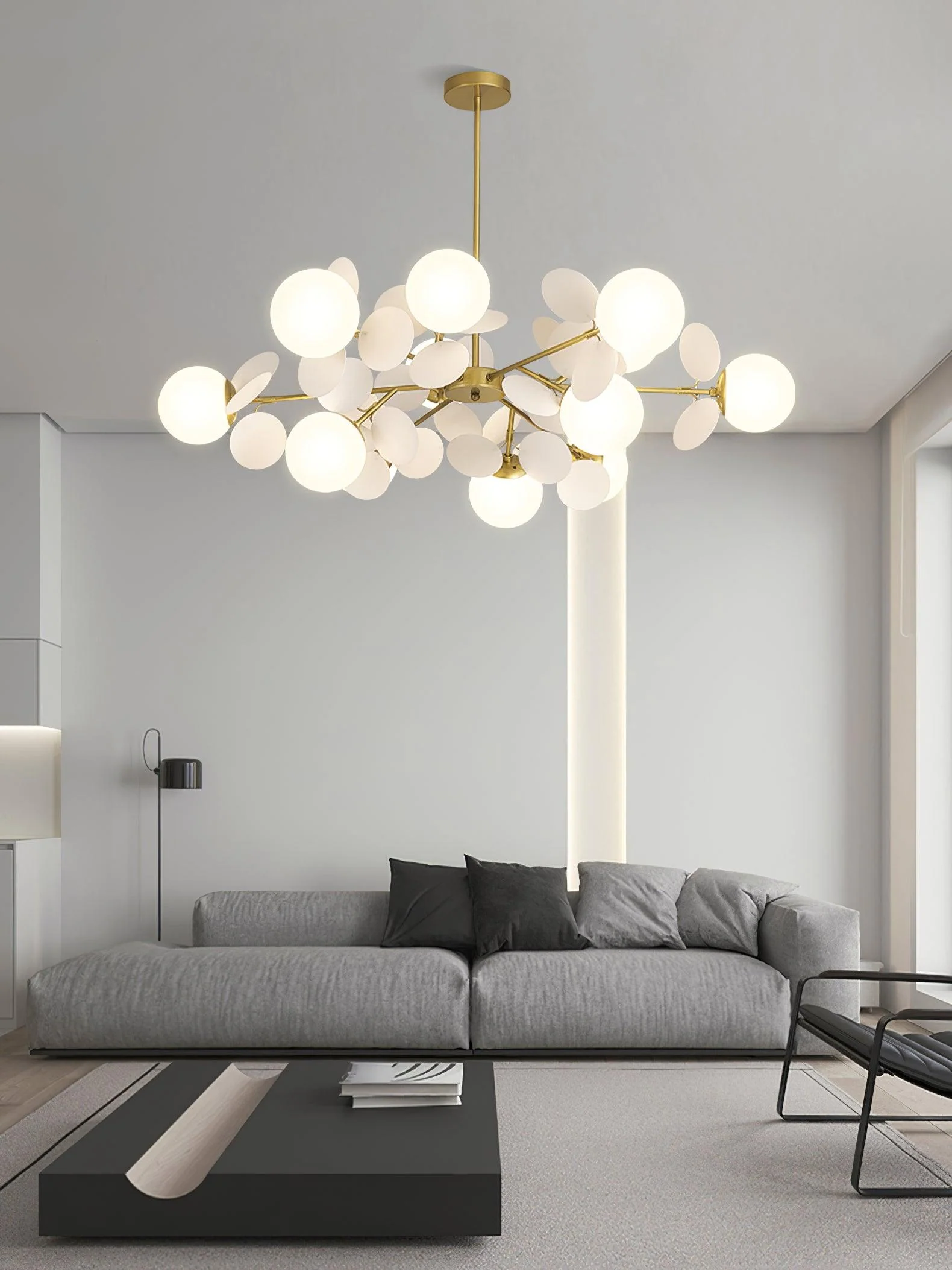 Lustra Chandelier Off White Tree Eight Open Shades - Image 11