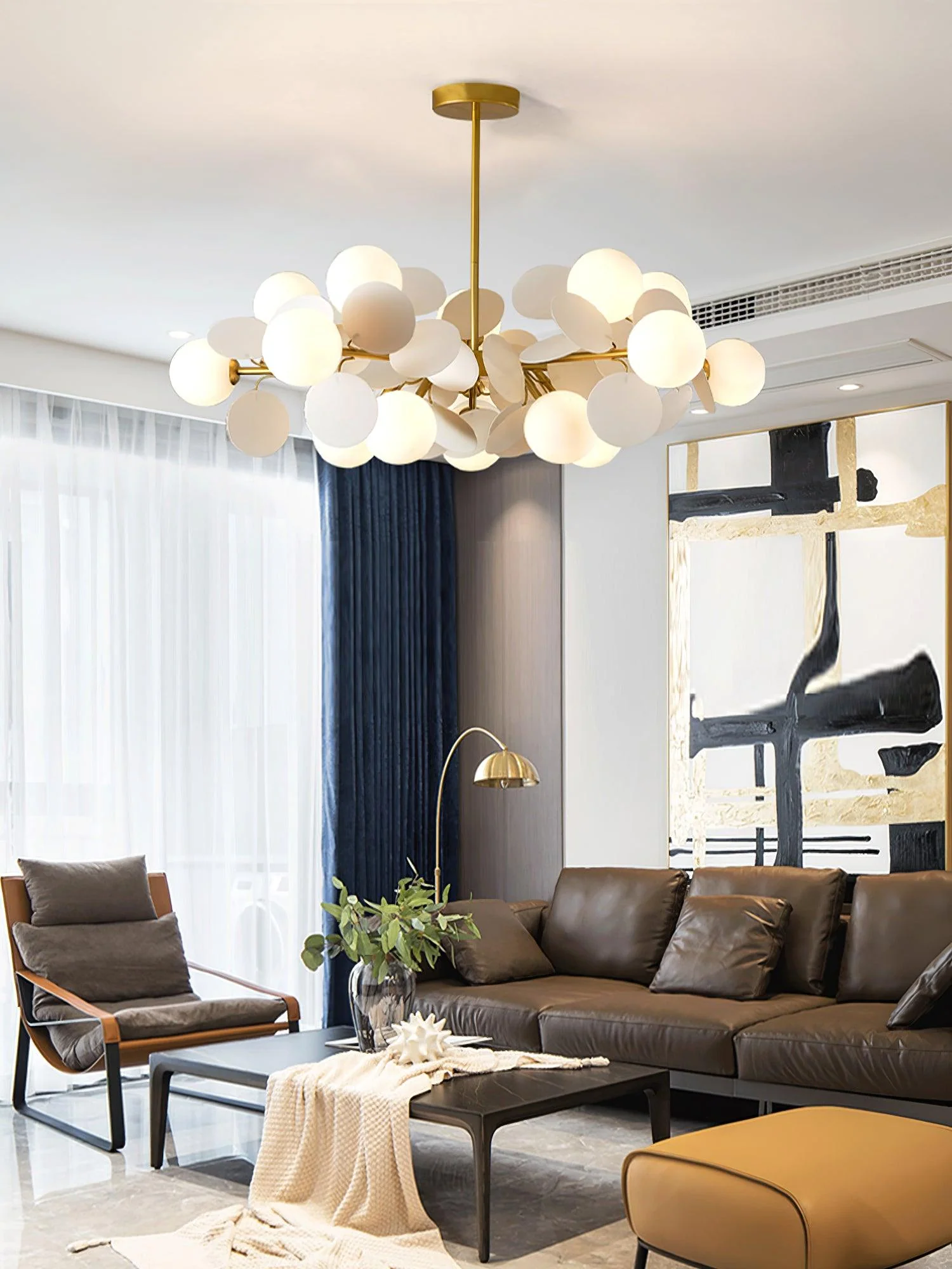Lustra Chandelier Off White Tree Eight Open Shades - Image 2