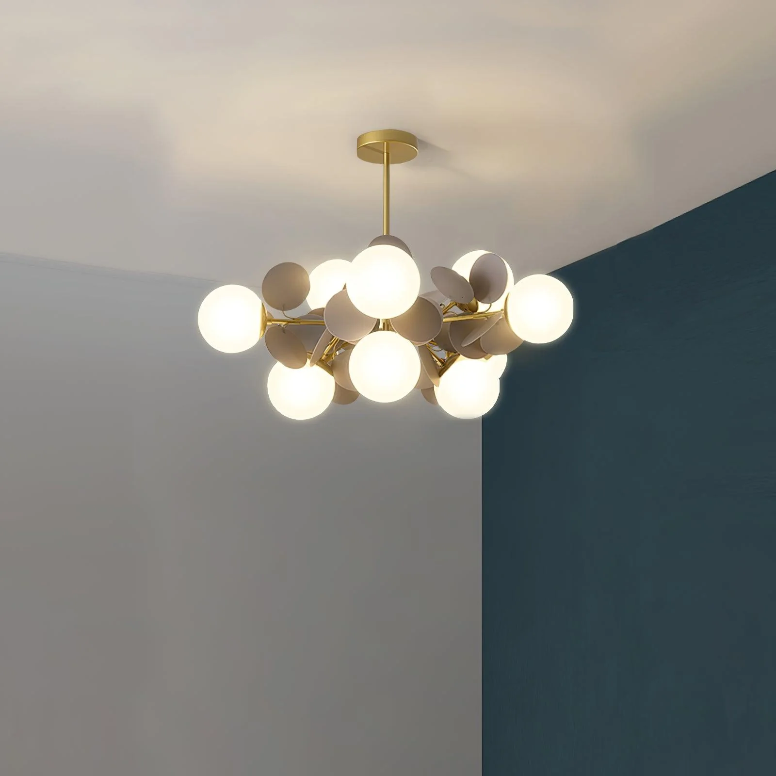 Lustra Chandelier Off White Tree Eight Open Shades - Image 25