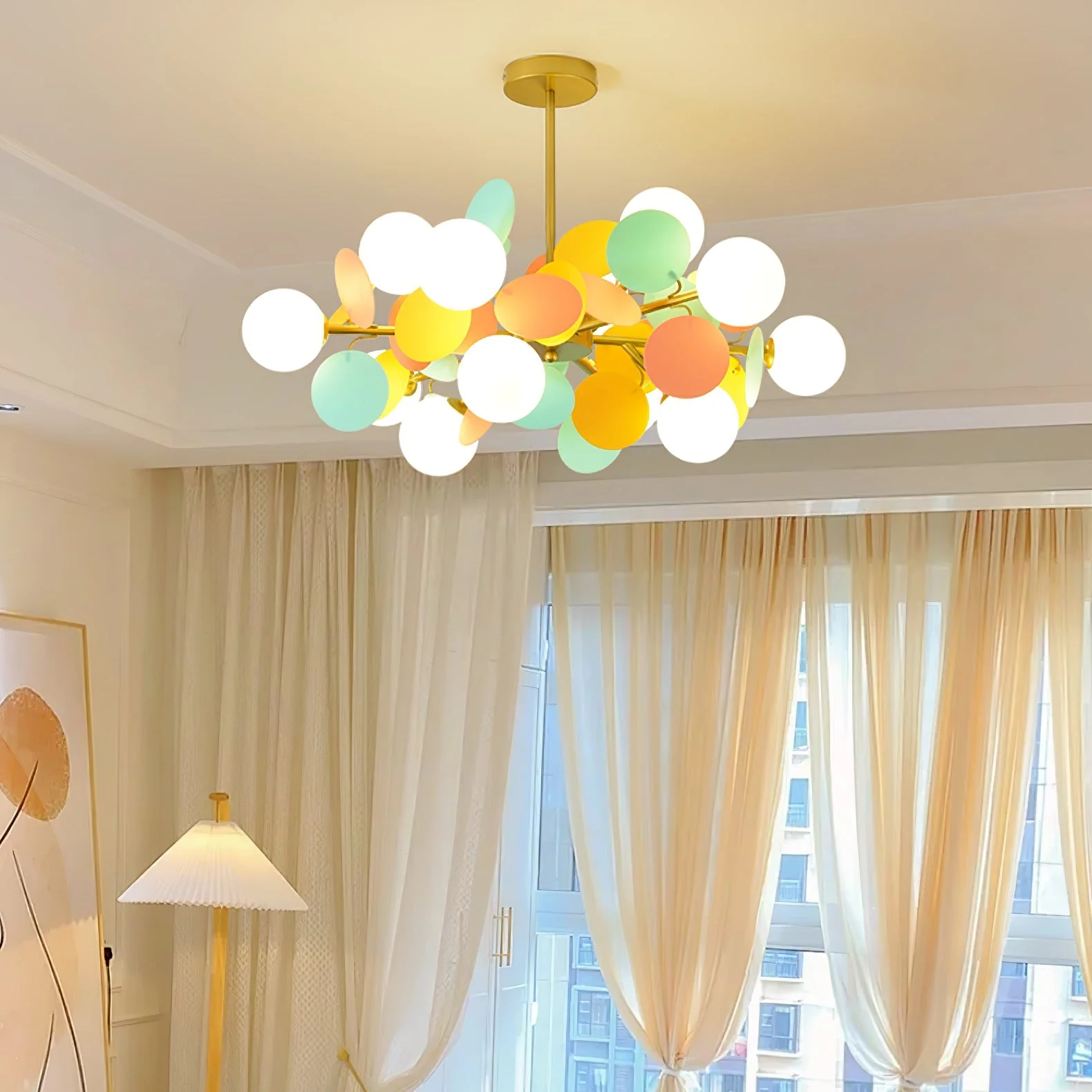 Lustra Chandelier Off White Tree Eight Open Shades - Image 28
