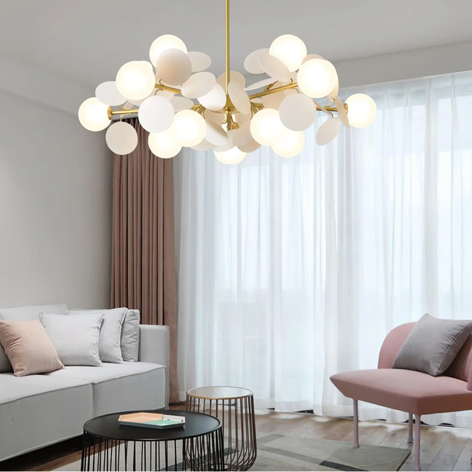 Lustra Chandelier Off White Tree Eight Open Shades - Image 34