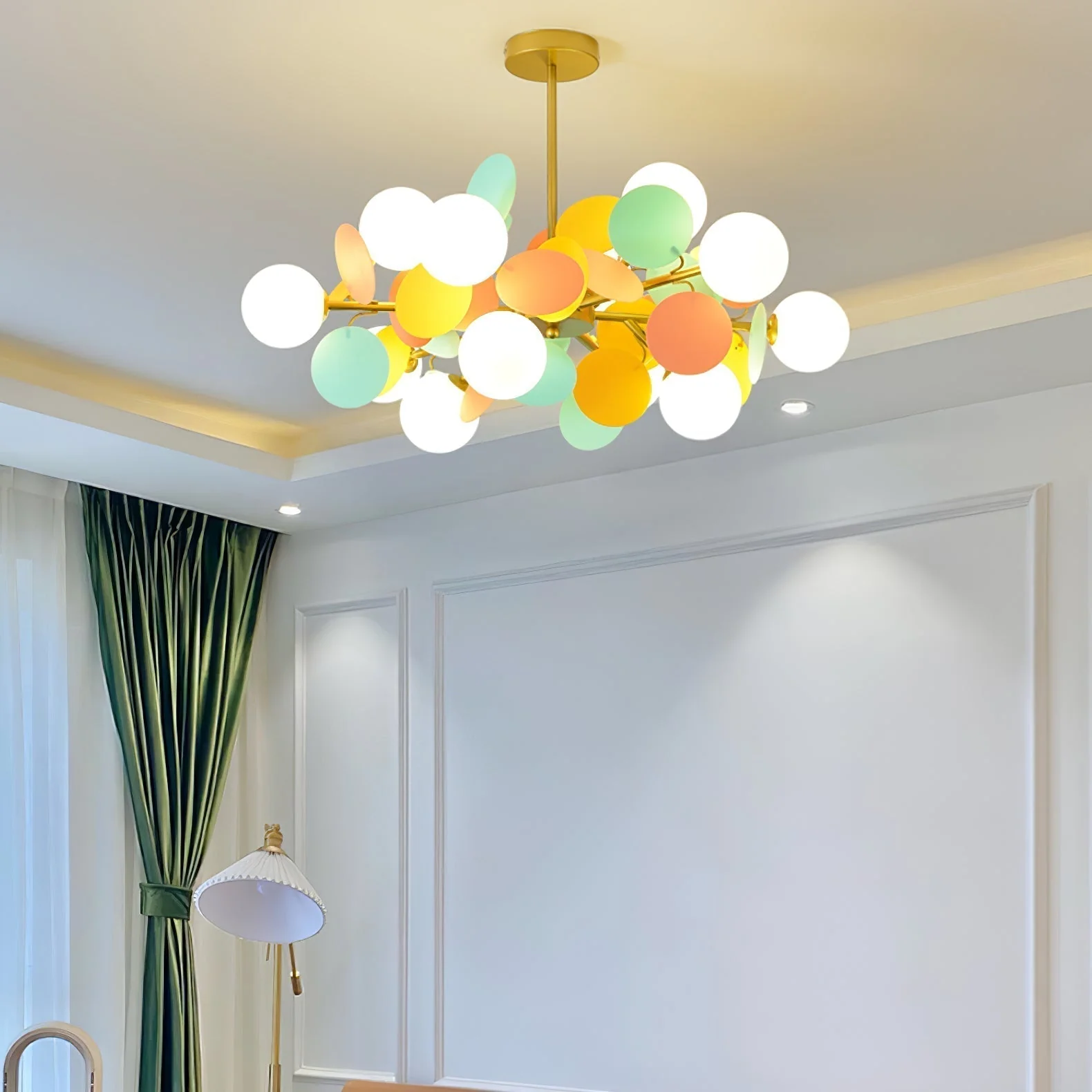 Lustra Chandelier Off White Tree Eight Open Shades - Image 35