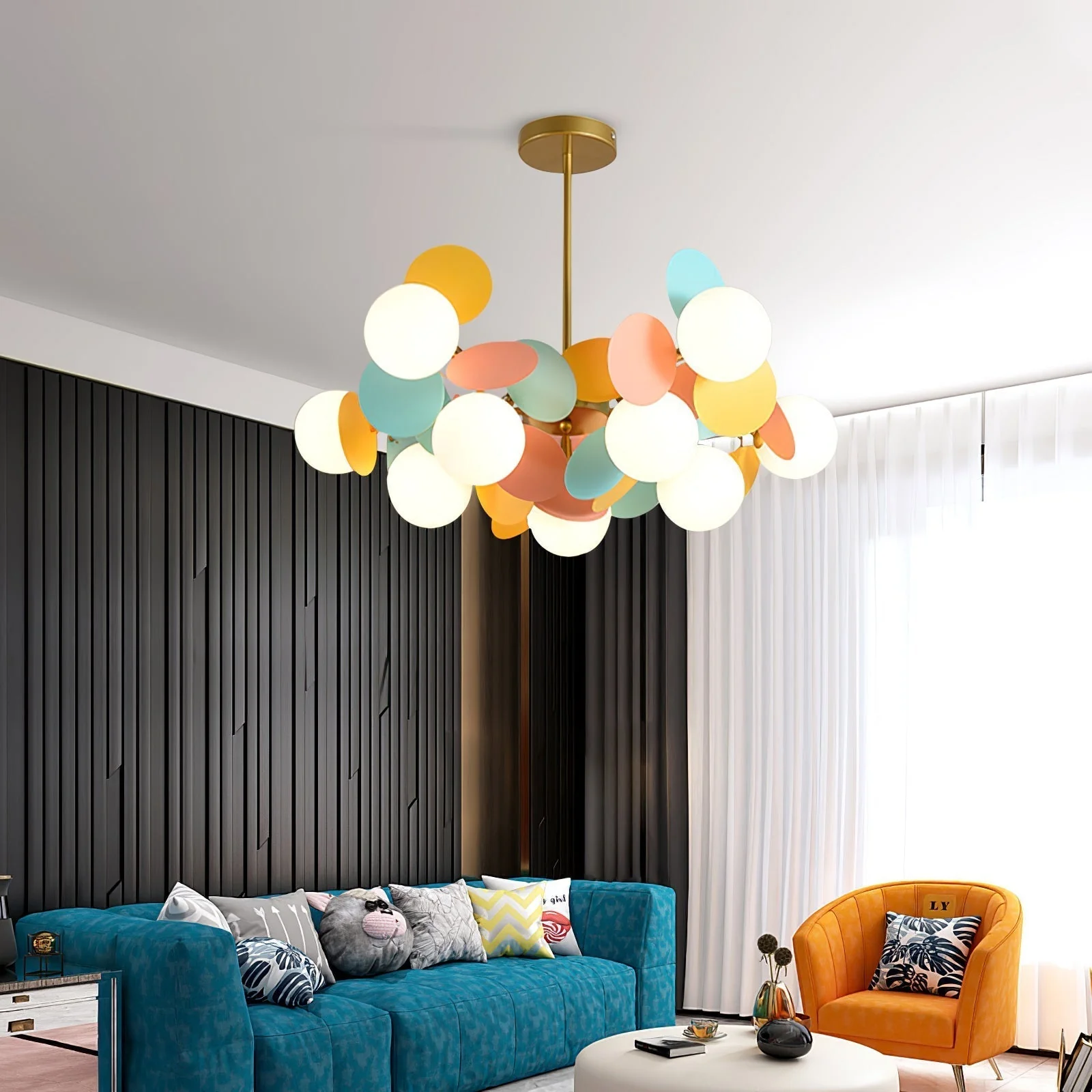 Lustra Chandelier Off White Tree Eight Open Shades - Image 40