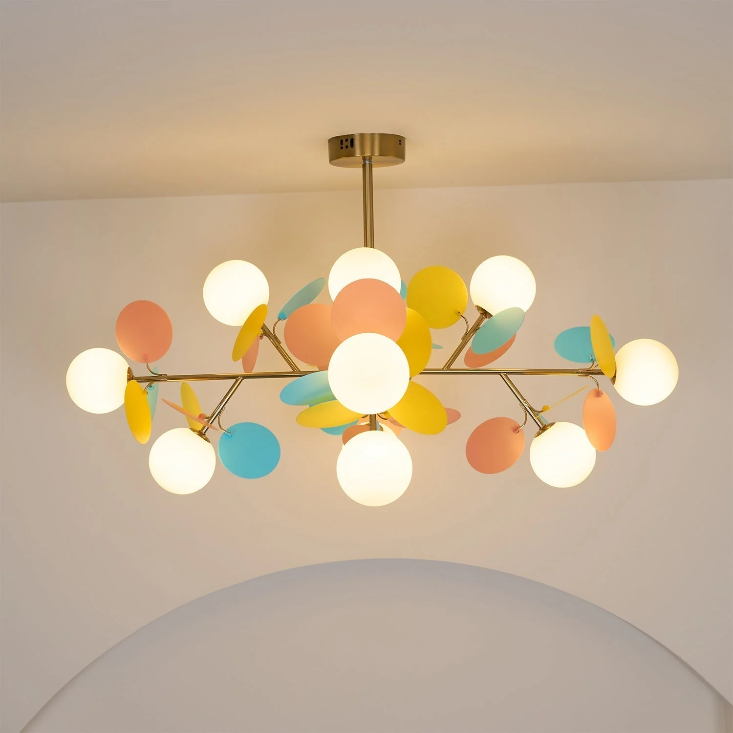 Lustra Chandelier Off White Tree Eight Open Shades - Image 47