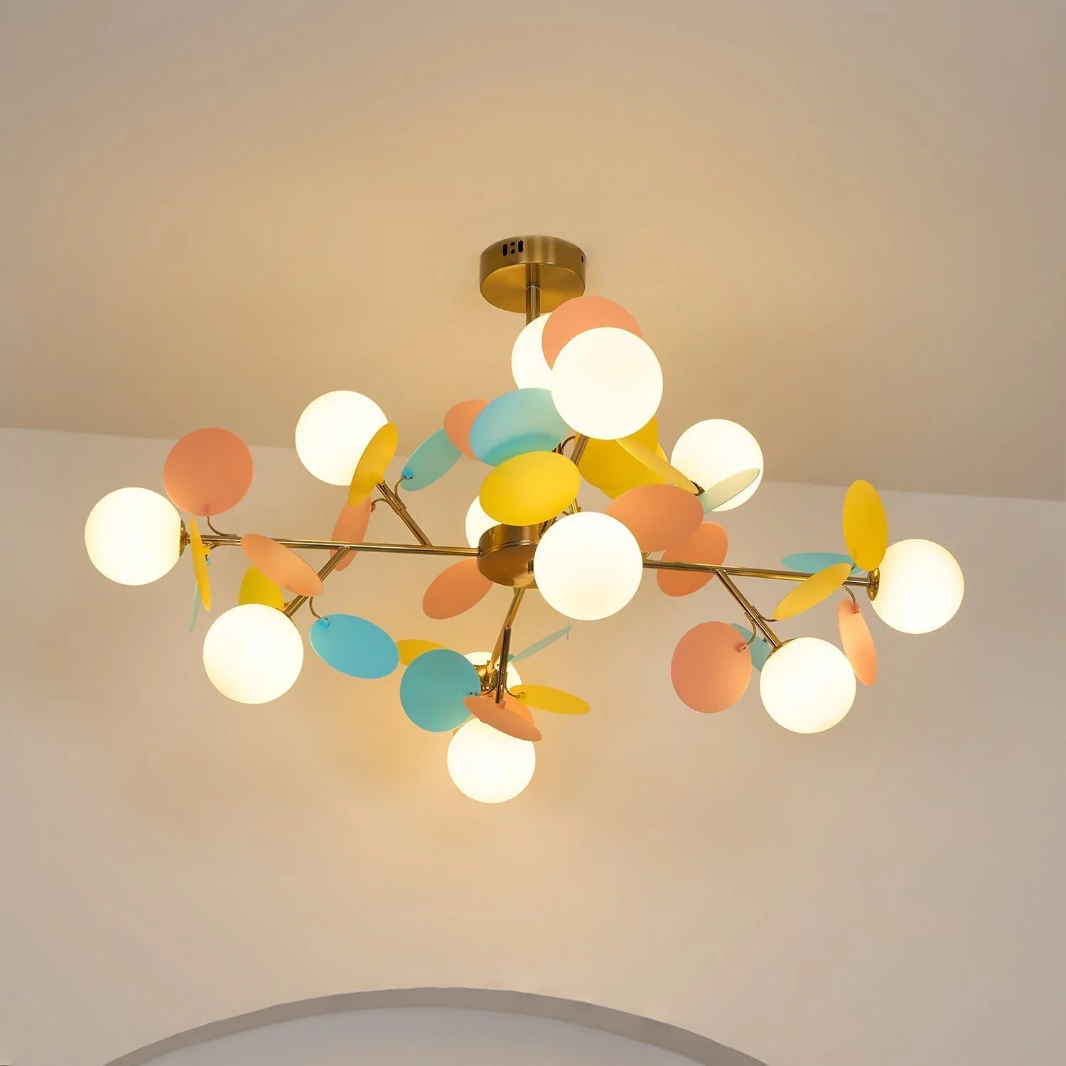 Lustra Chandelier Off White Tree Eight Open Shades - Image 51