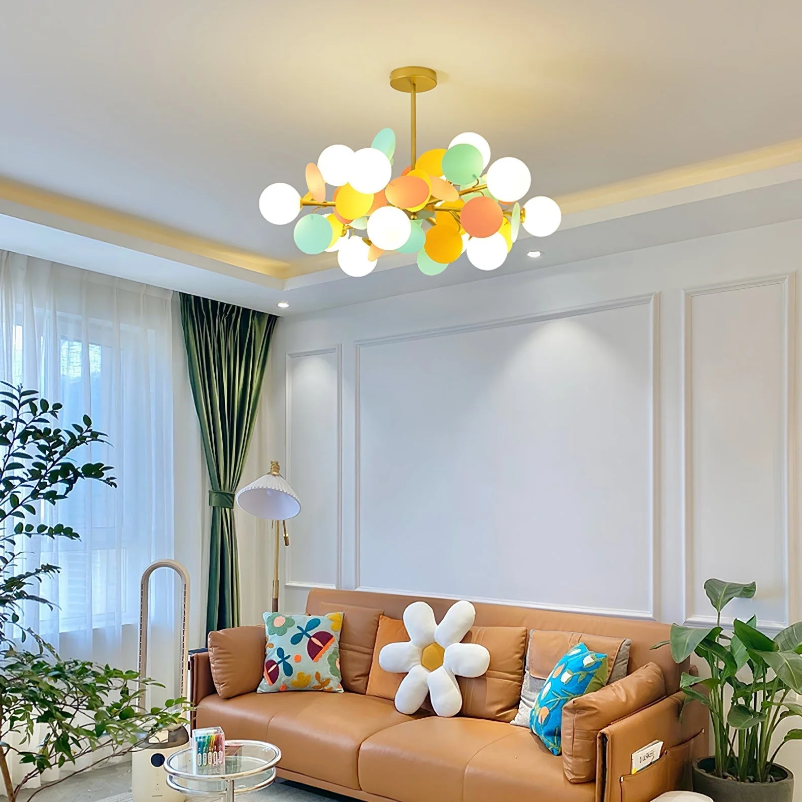 Lustra Chandelier Off White Tree Eight Open Shades - Image 52