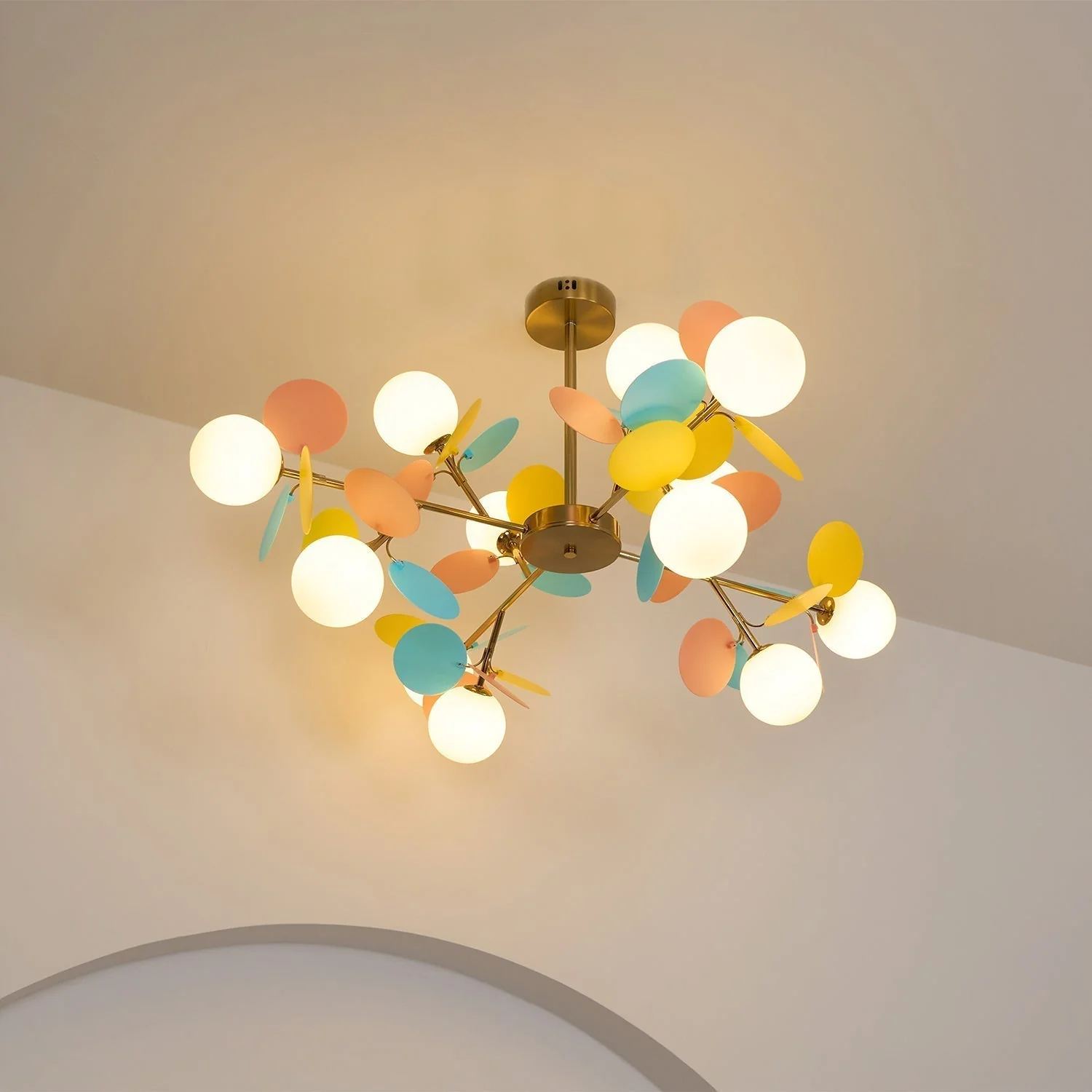 Lustra Chandelier Off White Tree Eight Open Shades - Image 53