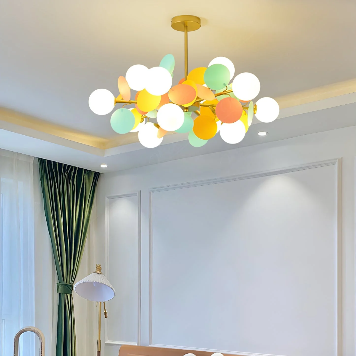 Lustra Chandelier Off White Tree Eight Open Shades - Image 74