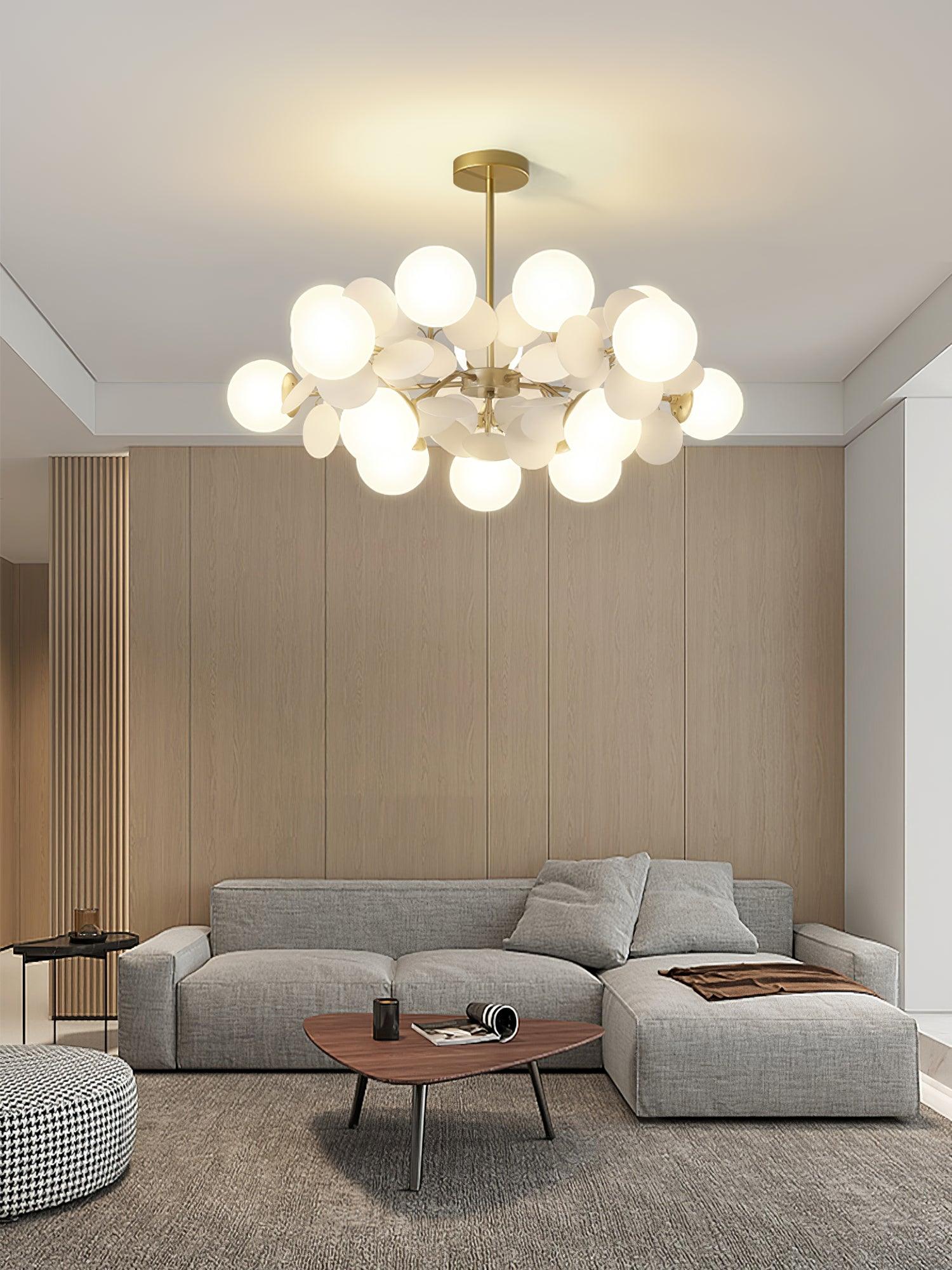 Lustra Chandelier Off White Tree Eight Open Shades - Image 8