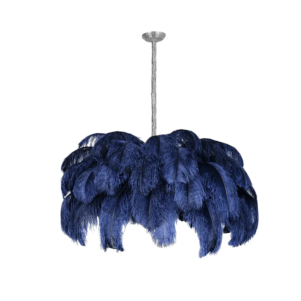 Lustra Chandelier Ostrich Feather Large Brass Stem - Image 197