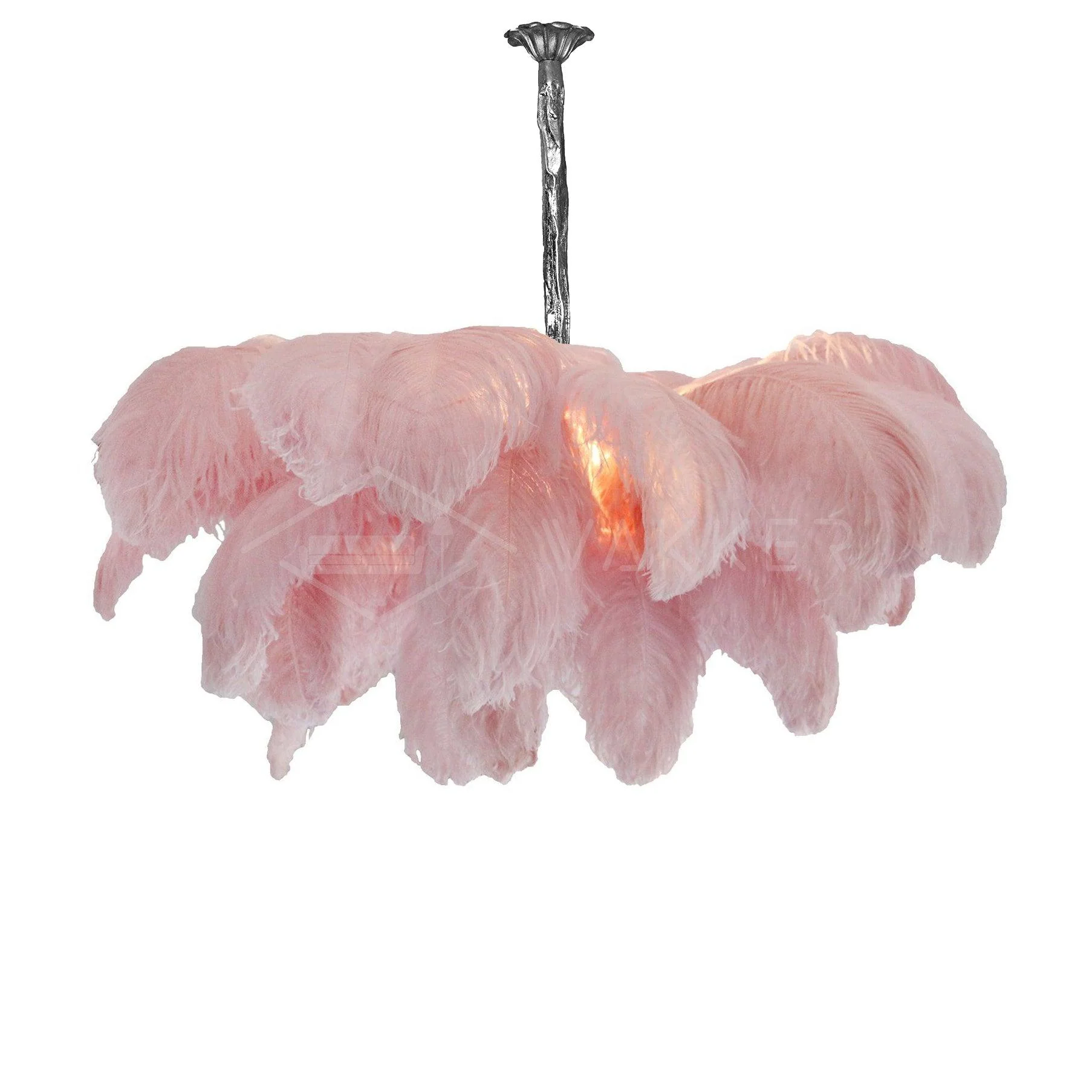 Lustra Chandelier Ostrich Feather Large Brass Stem - Image 56